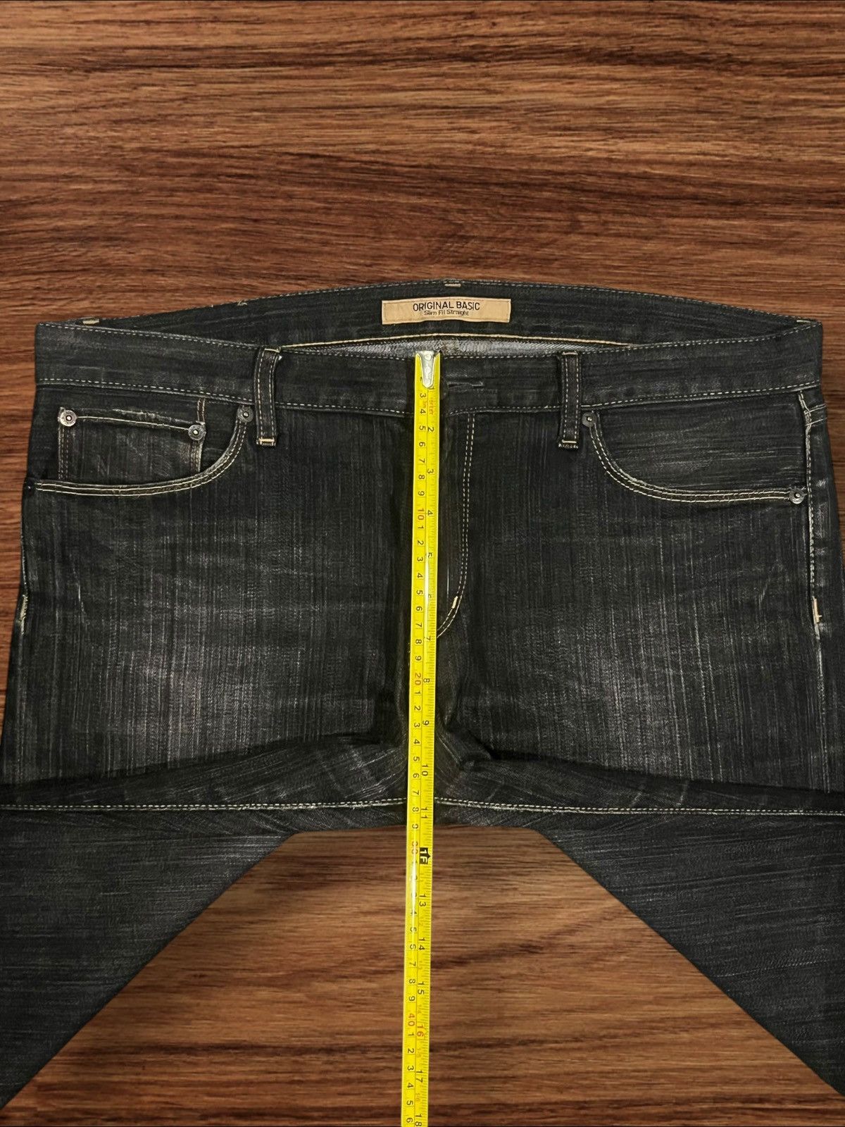 Japanese Brand × KMRii × Le Grande Bleu (L.G.B.) ⚡️Insane 90s⚡️Japan Uniqlo Black Wash Slim Fit Straight Jeans Size US 37 - 12 Thumbnail