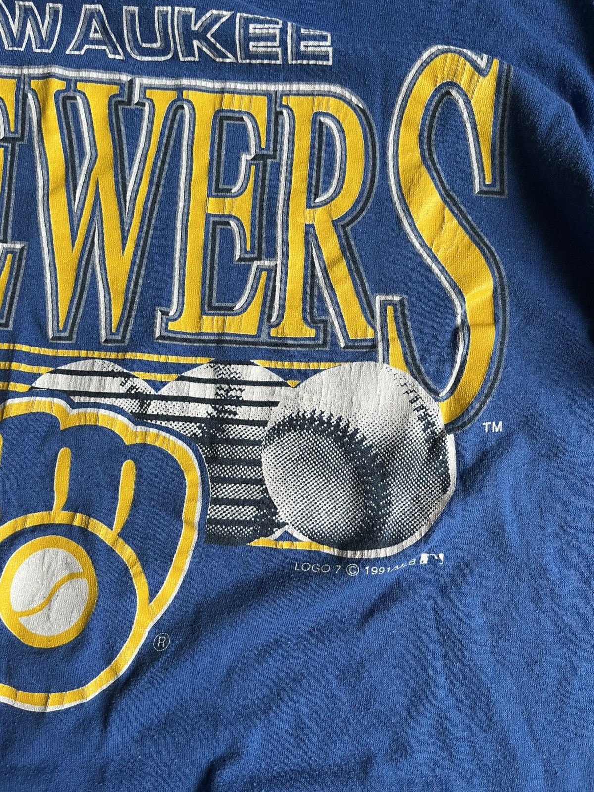Logo 7 × MLB × Vintage Vintage 90s Logo 7 Milwaukee Brewers 1991 MLB Single Stitch Size US XL / EU 56 / 4 - 5 Thumbnail
