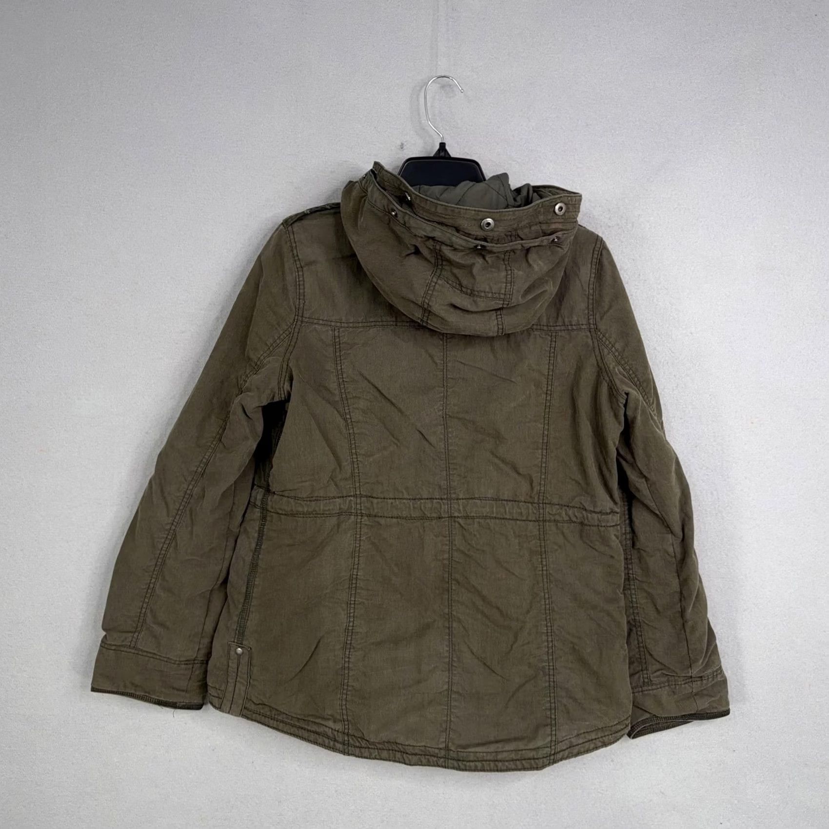 Abercrombie & Fitch Abercrombie & Fitch Jacket Womens Large Green Hooded Canvas Quilted Lined Parka Size L / US 10 / IT 46 - 7 Thumbnail
