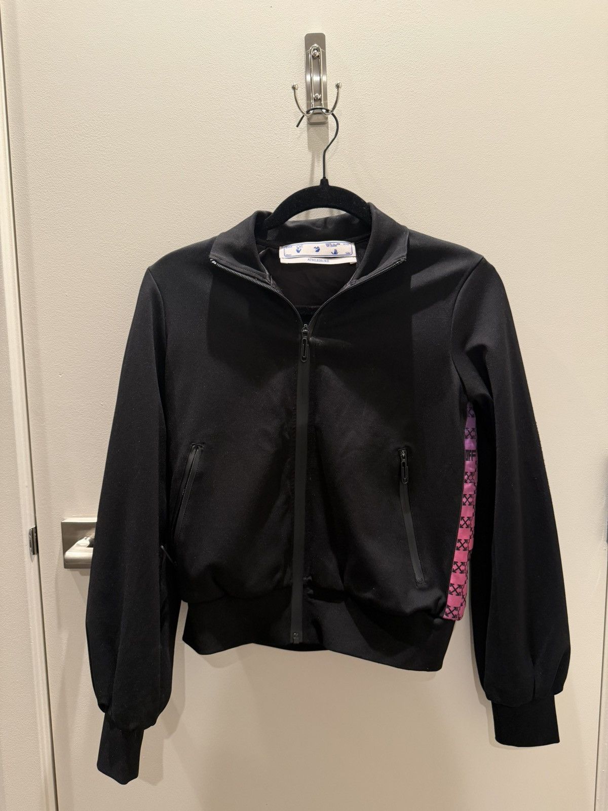 Off-White Off-White Monogram-Band Track Jacket Black/Pink Purple FW22 Size M / US 6-8 / IT 42-44 - 1 Thumbnail