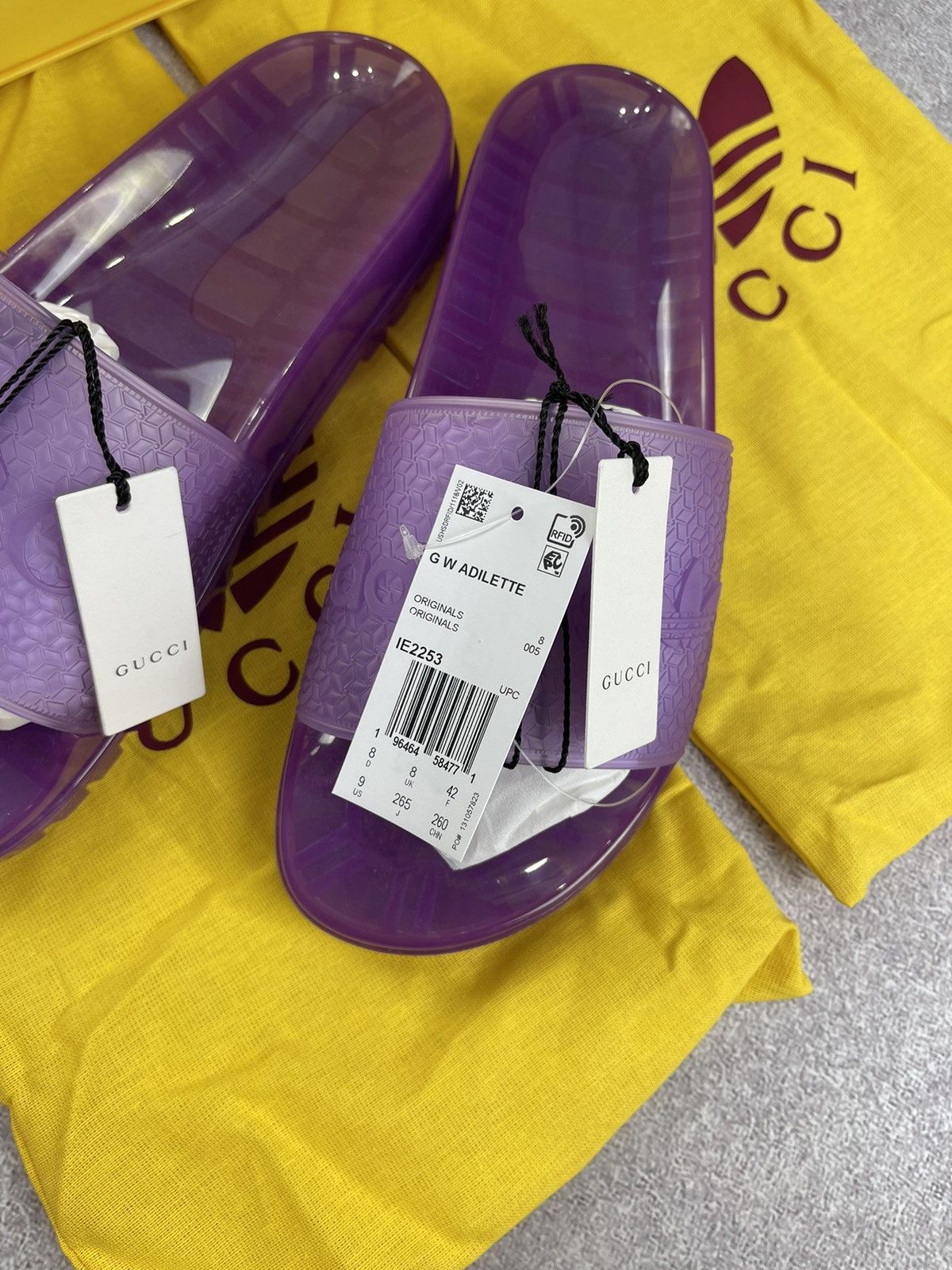 Adidas × Gucci Adidas x Gucci Rubber Slide Sandals Purple Size 42 Size US 9 / IT 39 - 9 Thumbnail