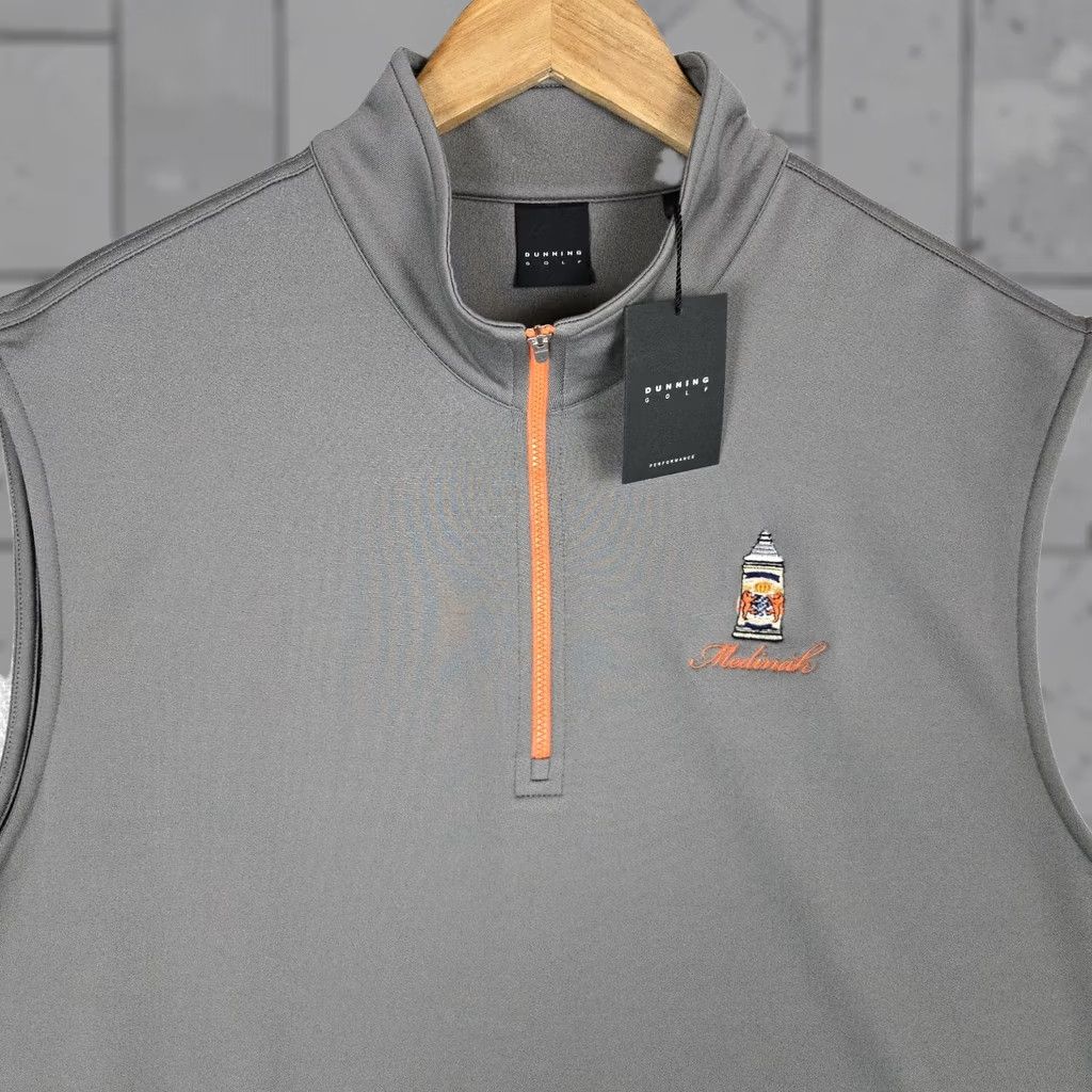 Vintage Dunning Mens Golf Vest XL Gray 1/4 Zip Performance Wicking Size US XL / EU 56 / 4 - 1 Thumbnail
