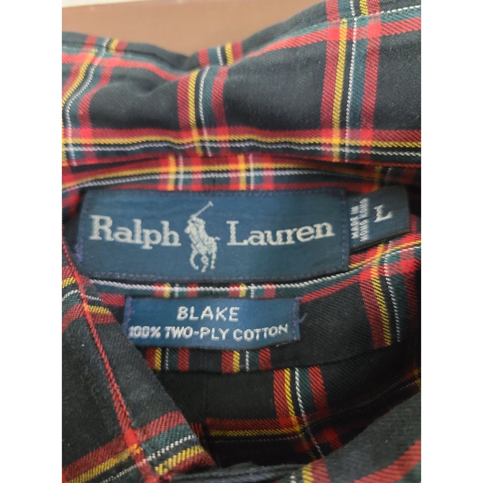 Polo Ralph Lauren VINTAGE Polo Ralph Lauren Shirt Men L Red Plaid Two-Ply Cotton Button-Front Collared Long Sleeve Polo Pony Classic Casual Size US L / EU 52-54 / 3 - 4 Thumbnail