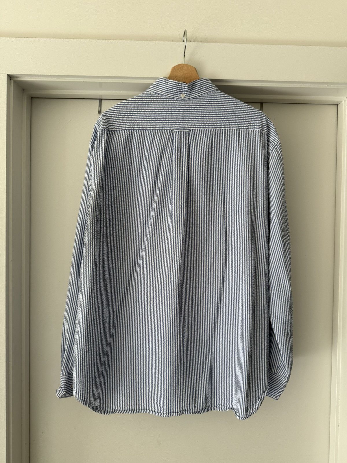 Gitman Bros. Vintage Gitman Bros Vintagr Blue Stripe Seersucker Shirt XXL Size US XXL / EU 58 / 5 - 6 Thumbnail