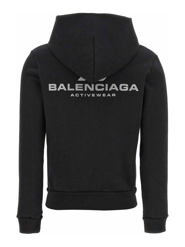 Balenciaga o1s1wg110226 Activewear Zip-Up Hoodie Small Fit In Black Size US XL / EU 56 / 4 - 2 Thumbnail