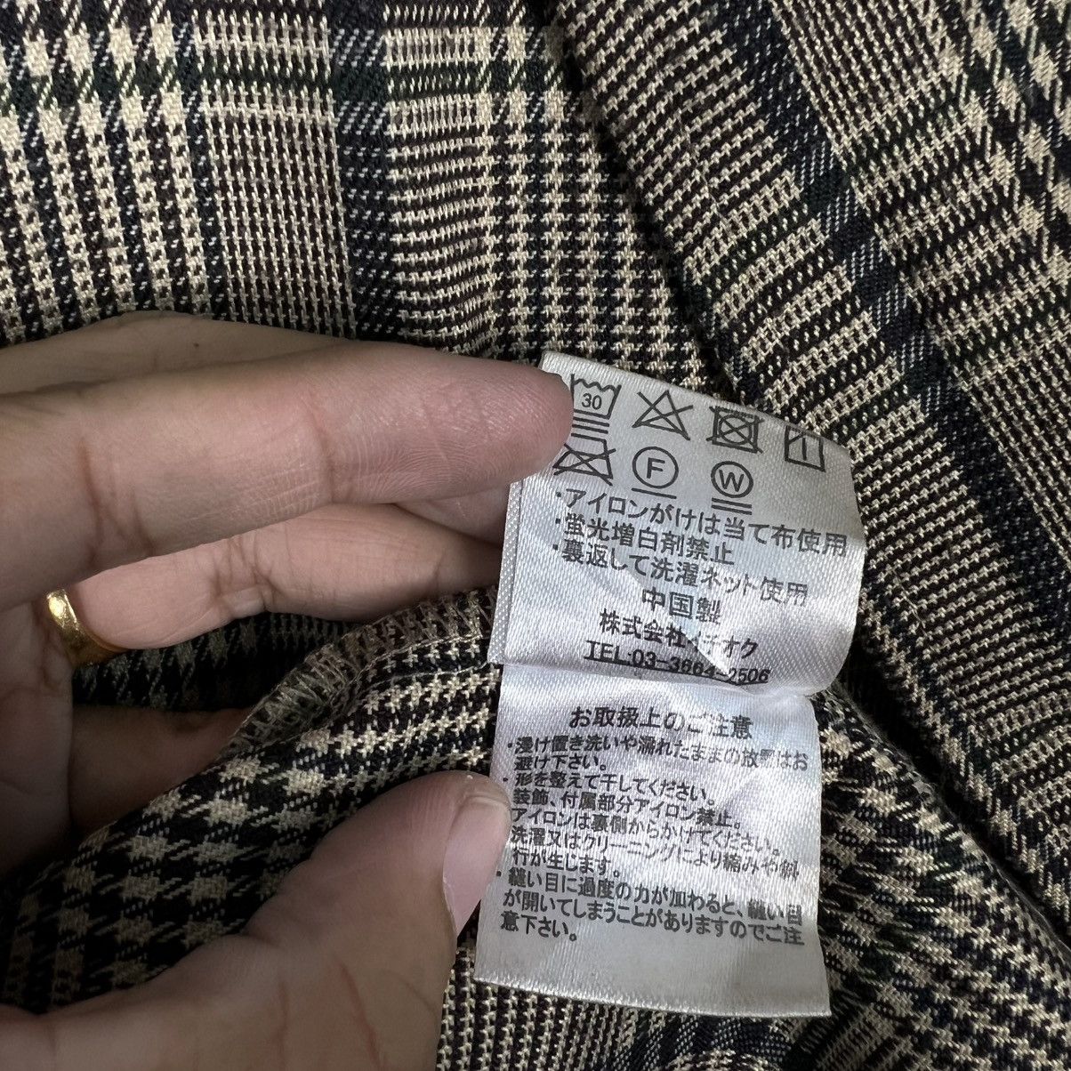 Japanese Brand MERLOT IKYU Checked Plaid Double Breast Long Coat #4150-C189 Size ONE SIZE - 16 Thumbnail