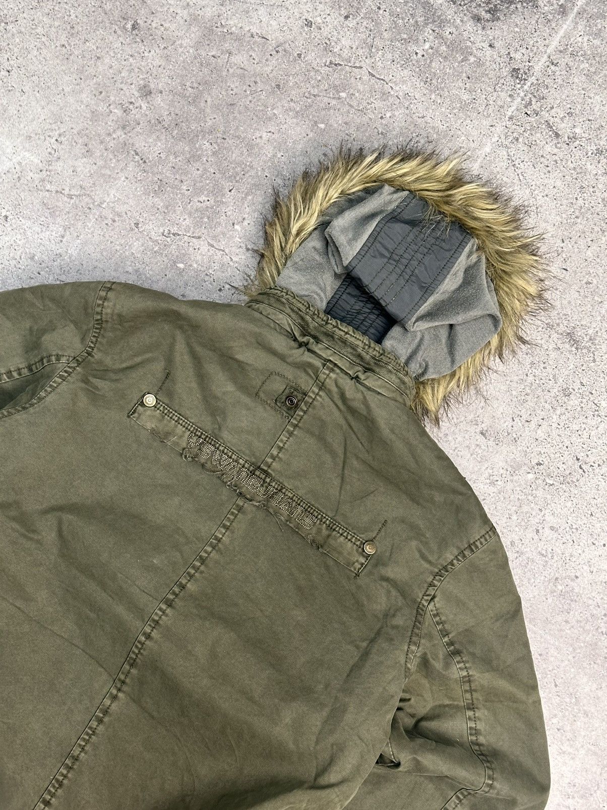 If Six Was Nine Vintage Army Military Fur Hood Jacket Y2K Utility Cropped Size US M / EU 48-50 / 2 - 14 Thumbnail