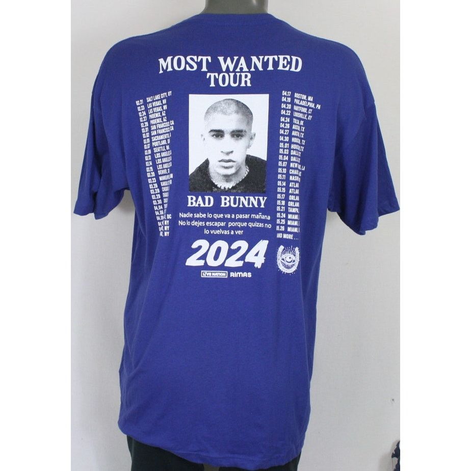 Gildan Bad Bunny Most Wanted 2024 Monaco Benito Concert Tour Shirt Size US XL / EU 56 / 4 - 3 Thumbnail