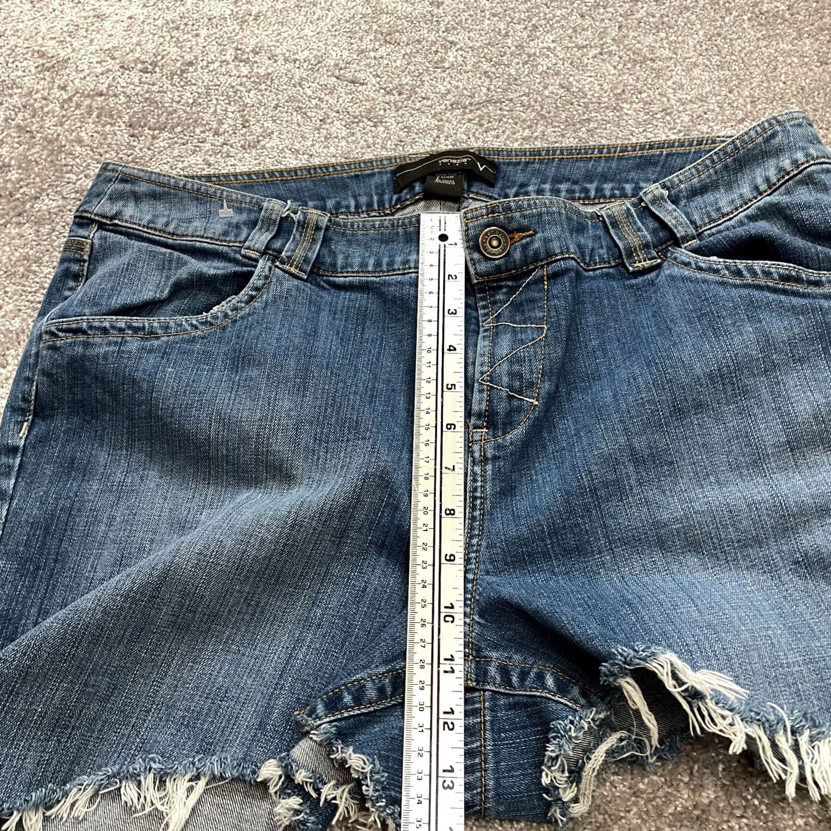 Denime Venezia Womens 4" Denim Cut-Off Shorts Dark Blue 20 Plus Size Casual Size 42" / US 20 - 5 Thumbnail