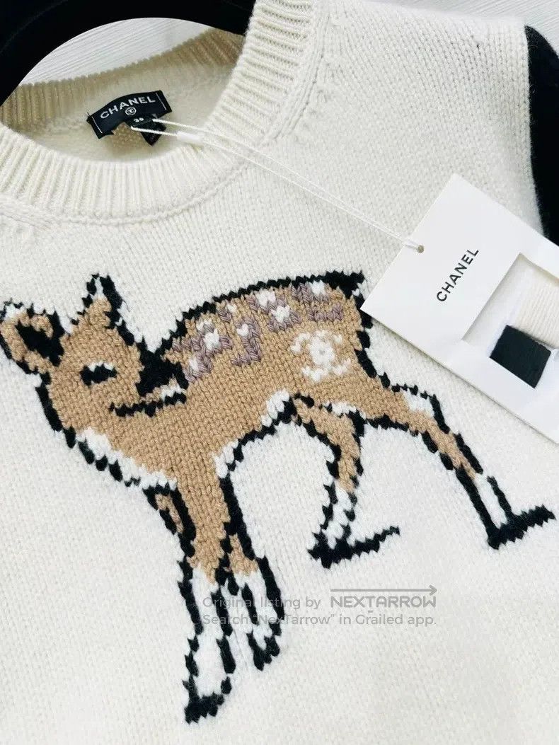 Chanel Chanel 25N popular deer jacquard sweater Size XS / US 0-2 / IT 36-38 - 3 Thumbnail