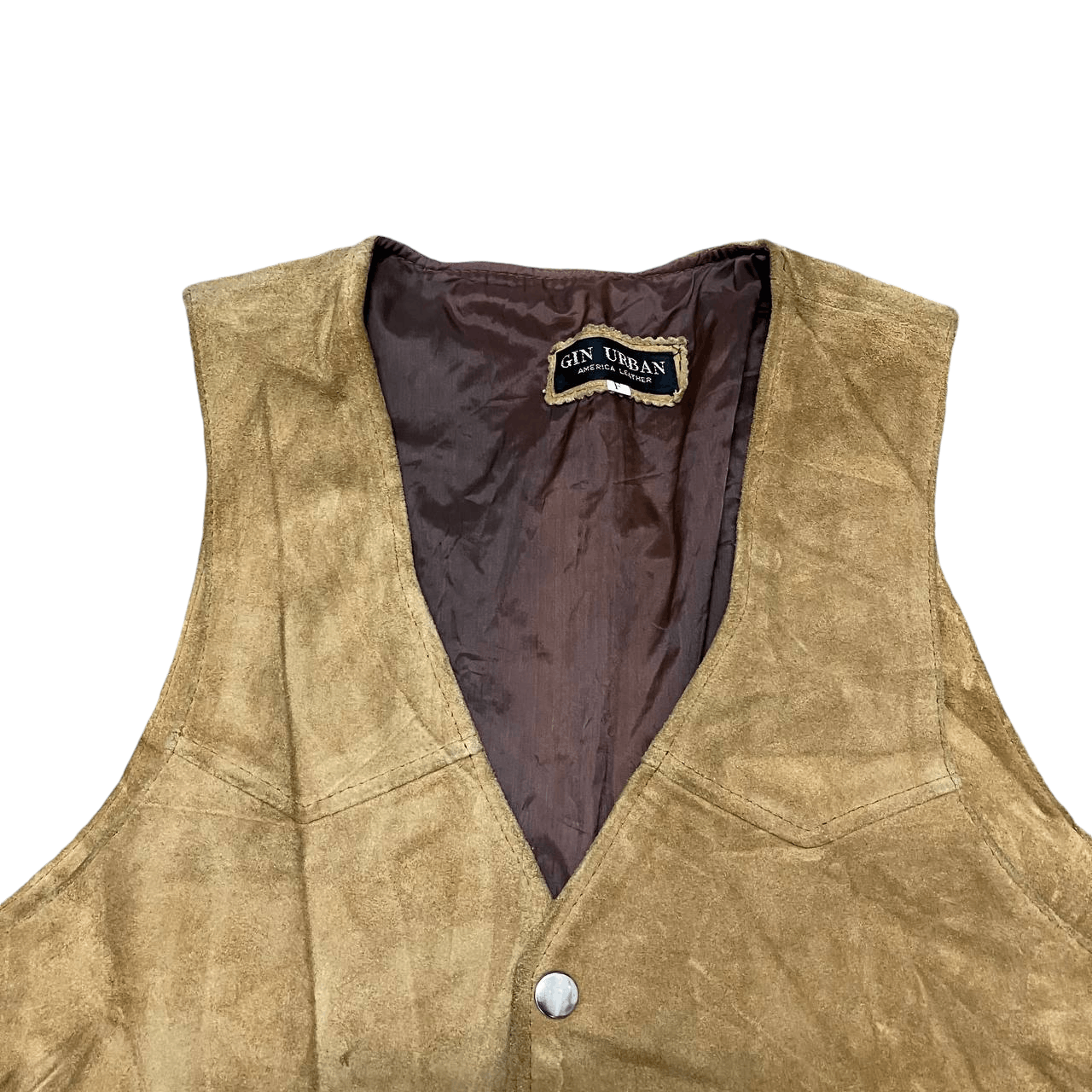 Japanese Brand Vintage Gin Urban American Leather Suede Vest Size US S / EU 44-46 / 1 - 2 Thumbnail
