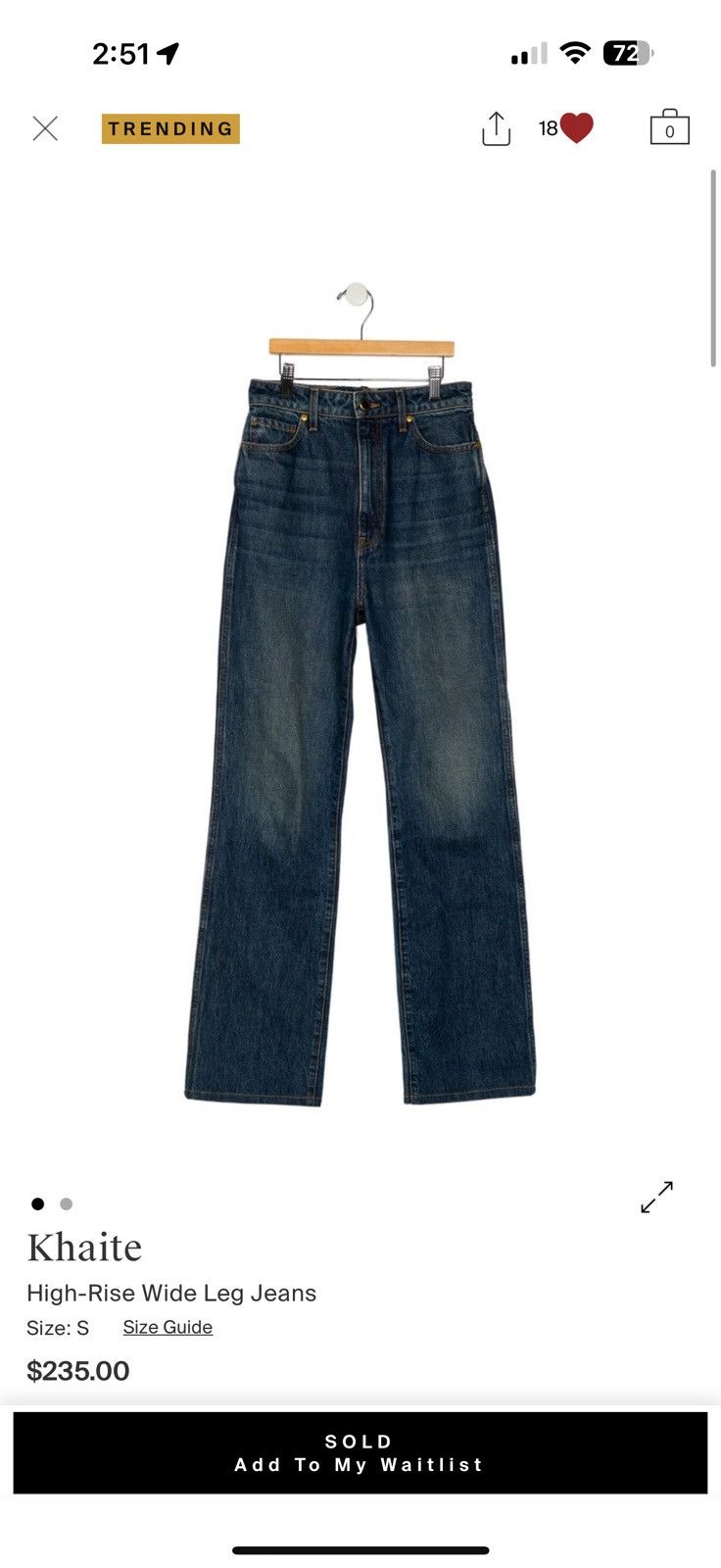 KHAITE Khaite Danielle jeans size 25 Size 25" / US 0 / IT 36 - 2 Thumbnail