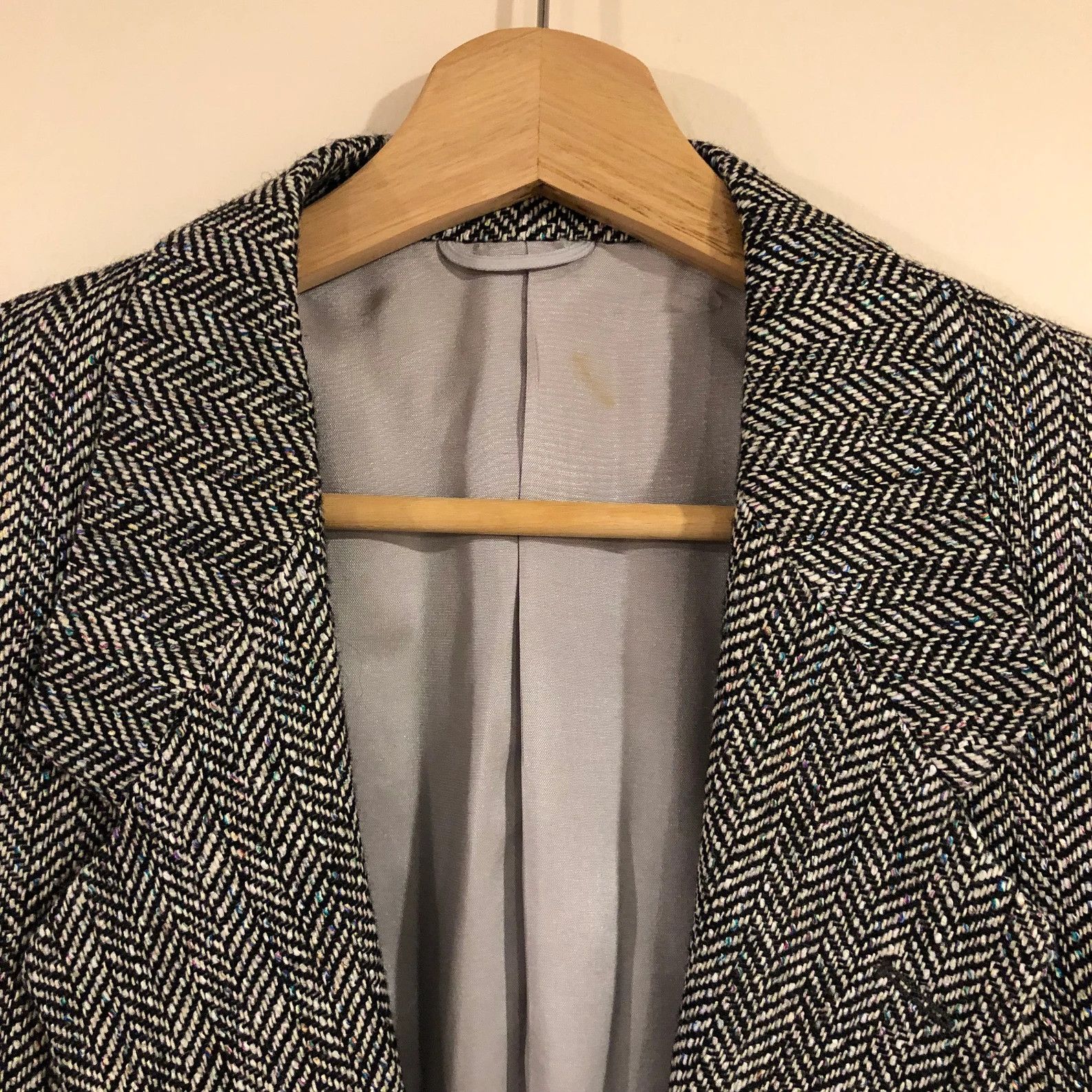 Givenchy Houndstooth Blazer Suit Tweed Wool Jacket Coat Size 42R - 2 Thumbnail