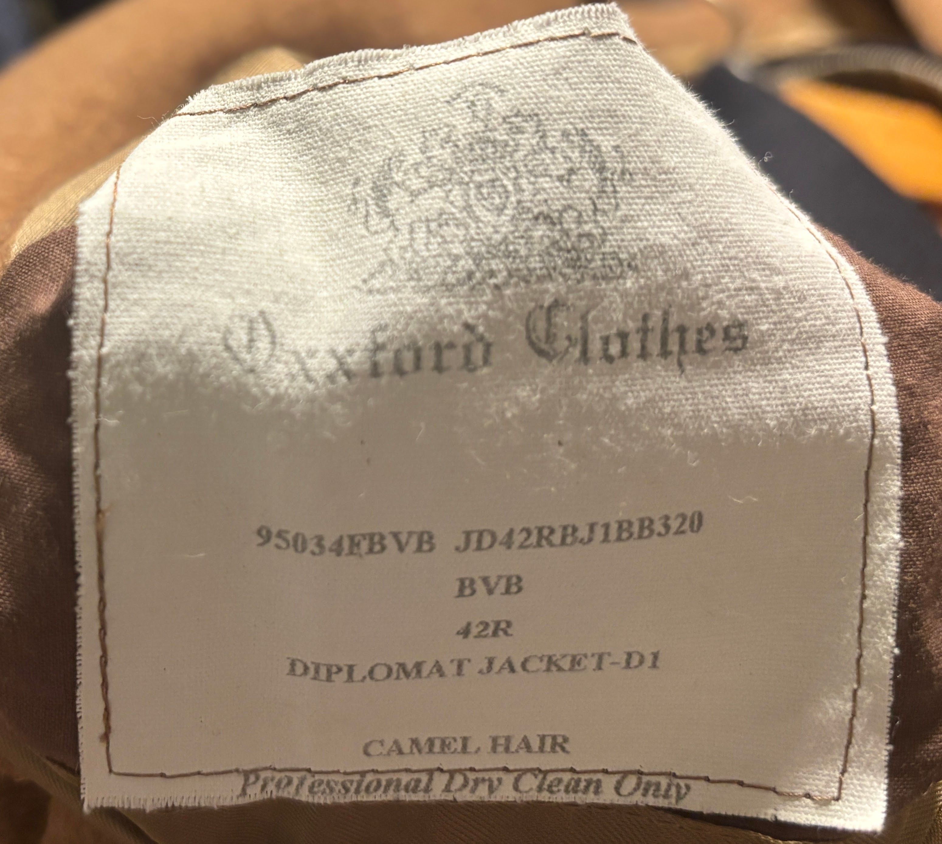 Oxxford Clothes $2000 Camelhair Herringbone Sport Coat / Blazer - 42 Size 42R - 12 Thumbnail