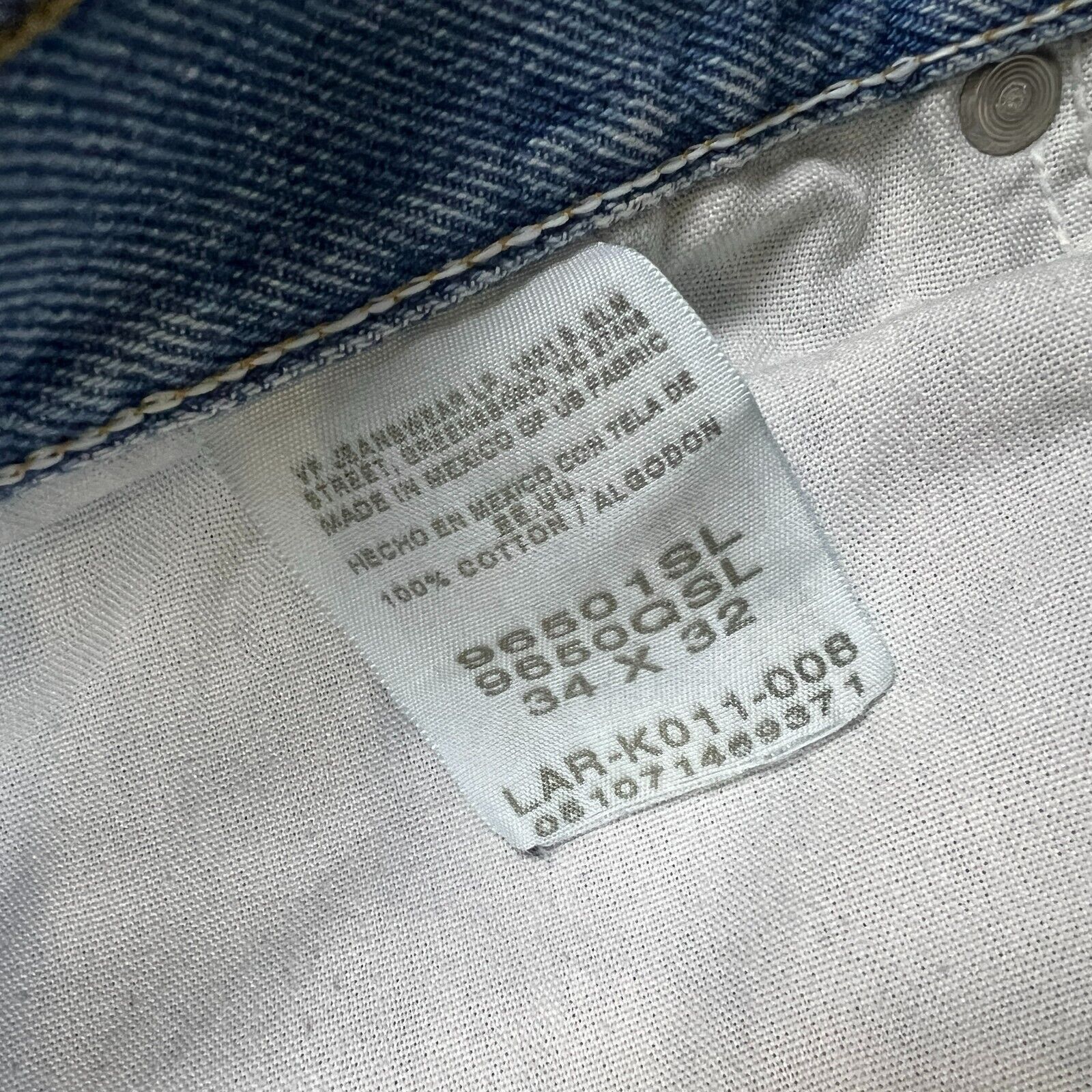 Vintage × Wrangler Wrangler Jeans Men 34x32 Blue Straight Work Wear Denim Pants Size US 34 / EU 50 - 9 Thumbnail