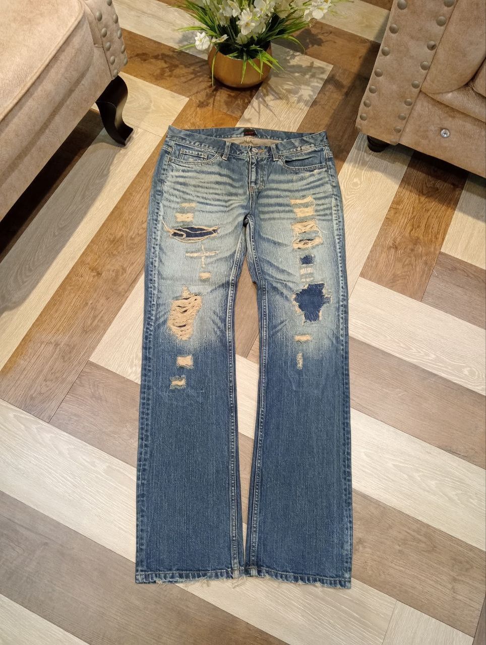 JACKROSE JACKROSE JAPAN BLUE DENIM DISTRESSED PANTS Size US 33 - 1 Thumbnail