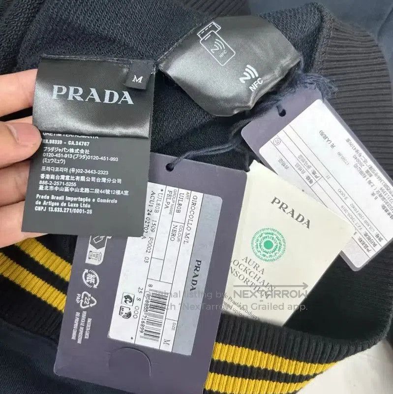 Prada Prada Black Cotton Sweatshirt for Men. Size US M / EU 48-50 / 2 - 4 Thumbnail