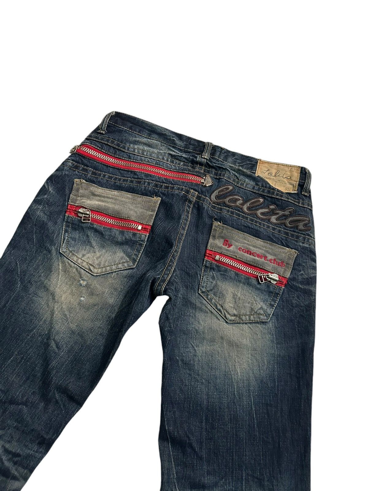 If Six Was Nine × KMRii × Le Grande Bleu (L.G.B.) Vintage Lolita Distressed Mud Wash Punk Style Denim Rare 🎌☠️☠️ Size US 34 / EU 50 - 3 Thumbnail