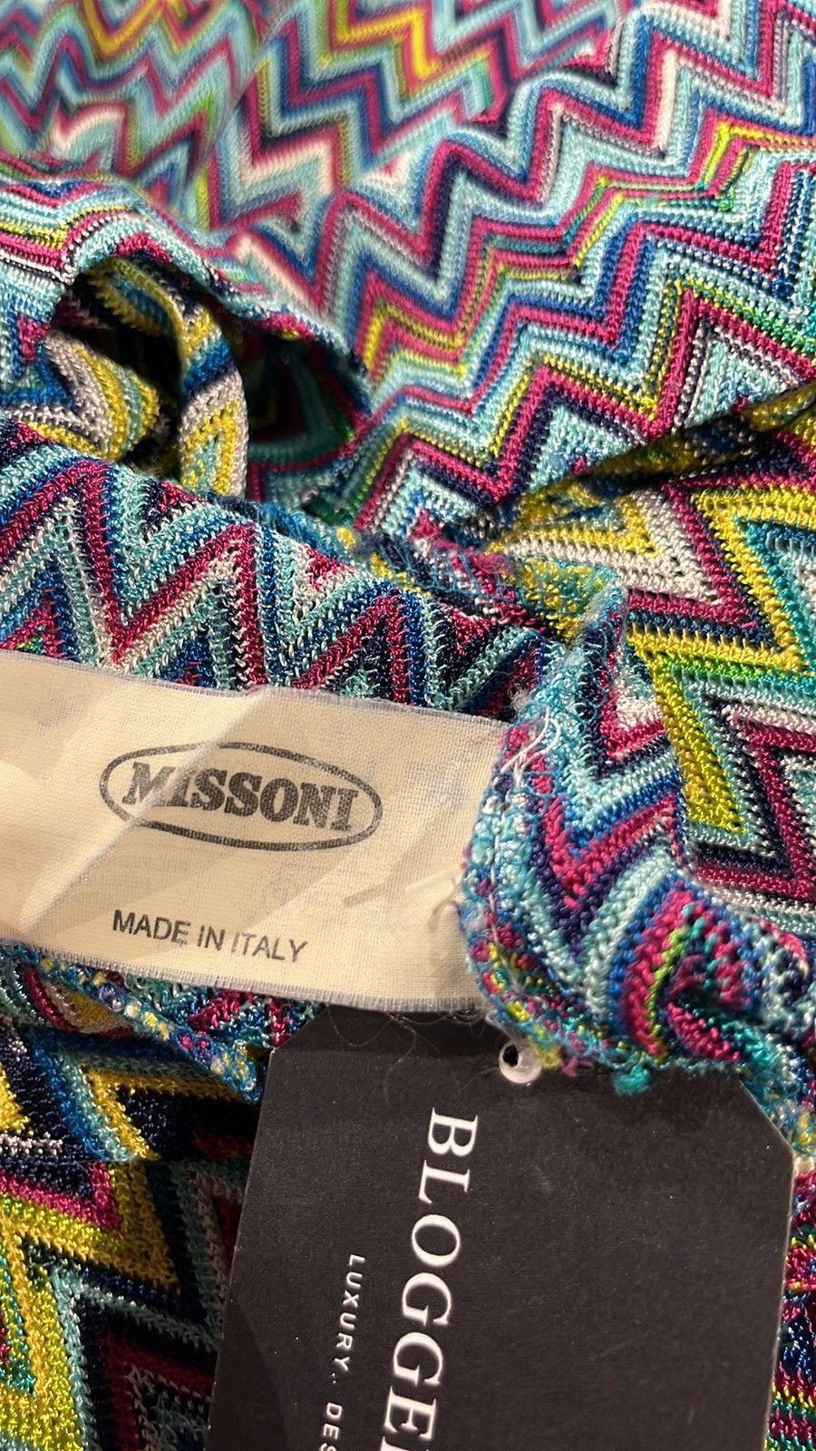 Missoni Missoni Blue Chevron Knit 3/4 Sleeve Top Size M / US 6-8 / IT 42-44 - 7 Thumbnail