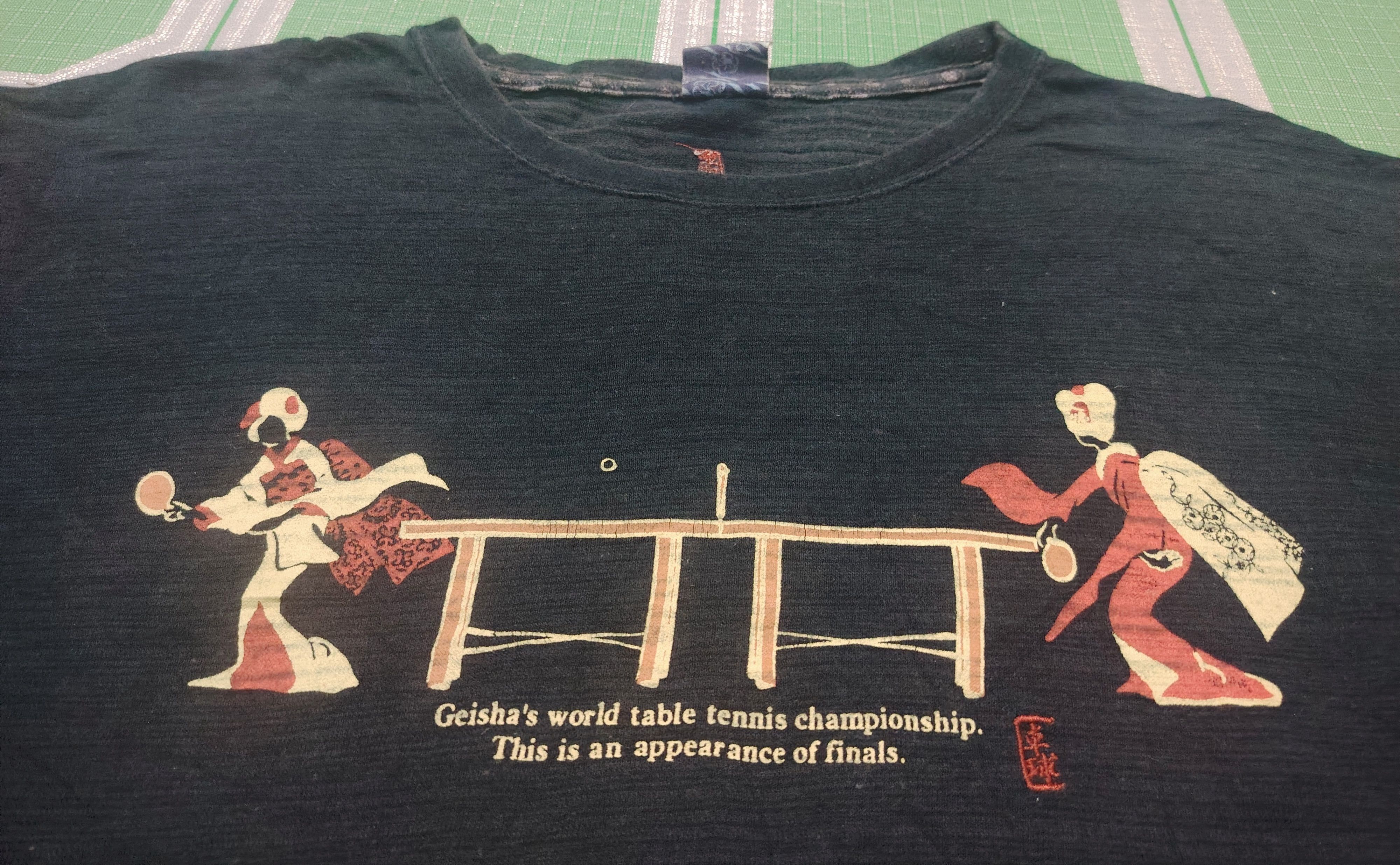 Japanese Brand Rare!!! Japanese Geisha playing table Tennis Championship Size US M / EU 48-50 / 2 - 2 Thumbnail