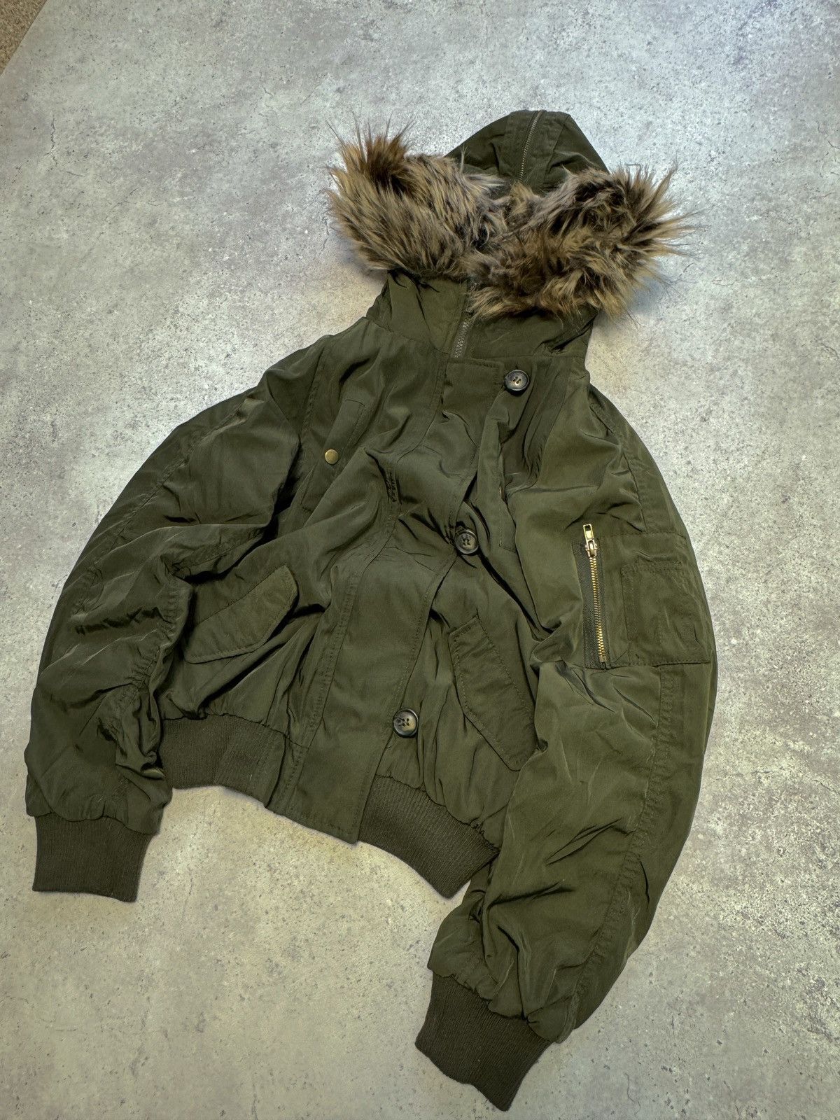 If Six Was Nine × Japanese Brand × Le Grande Bleu (L.G.B.) Vintage Japanese Fur Zip Hood Nylon Jacket Bomber Size US S / EU 44-46 / 1 - 3 Thumbnail