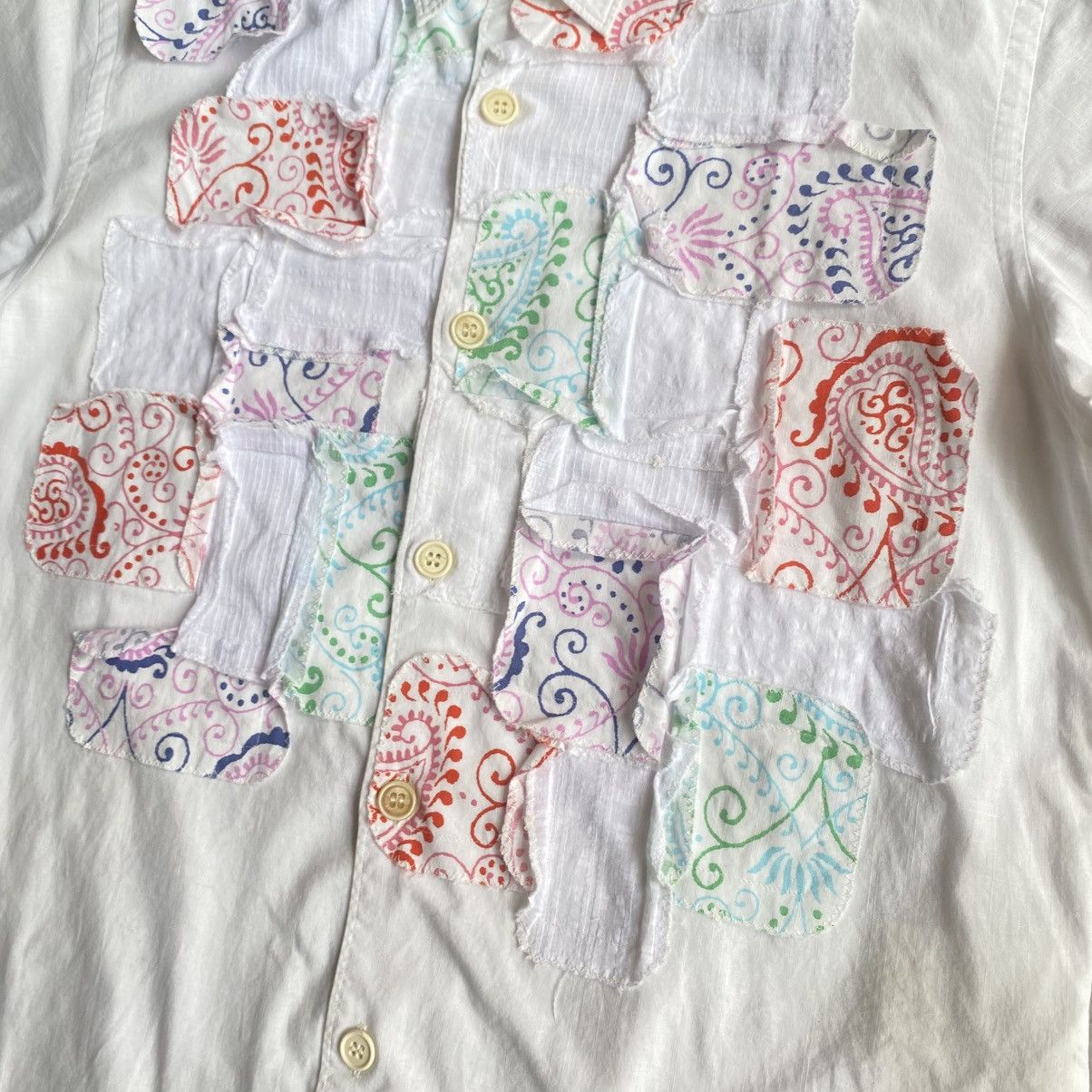 Comme des Garcons × Comme des Garcons Homme Vintage 2003 Paisley Patchwork Shirt Size US S / EU 44-46 / 1 - 3 Thumbnail