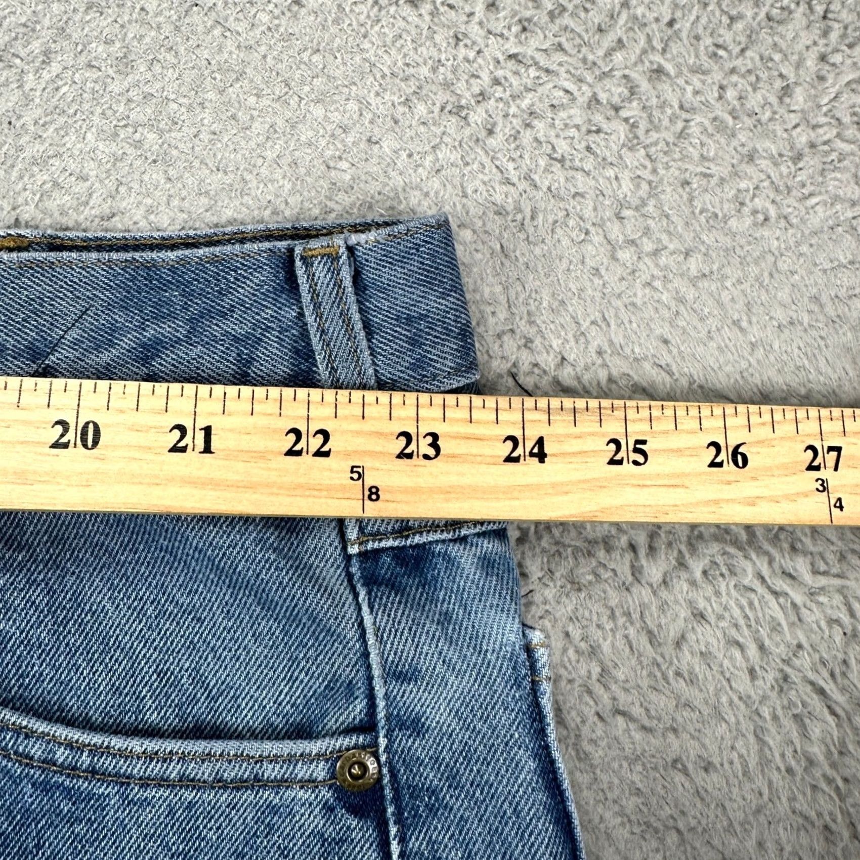 Carhartt Carhartt Men Relaxed Fit Jeans 48X30 Blue Denim Straight 5 Pocket WAIST 48 INSEAM 30 Logo Pockets Casual Workwear Mens Jeans Size US 32 / EU 48 - 7 Thumbnail