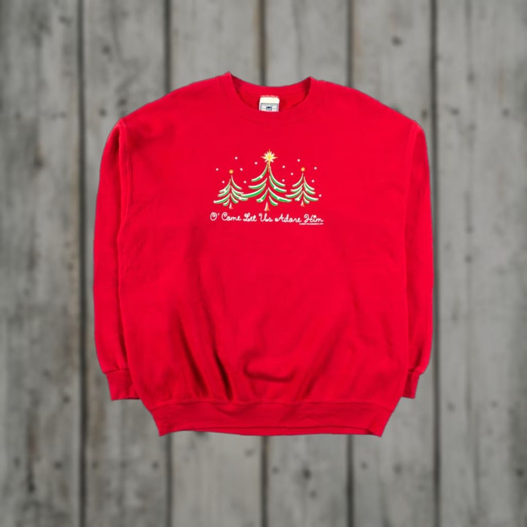 Lee VINTAGE Lee Red Ugly Christmas Sweatshirt 56011 Large Red Pants? Size L / US 10 / IT 46 - 1 Thumbnail