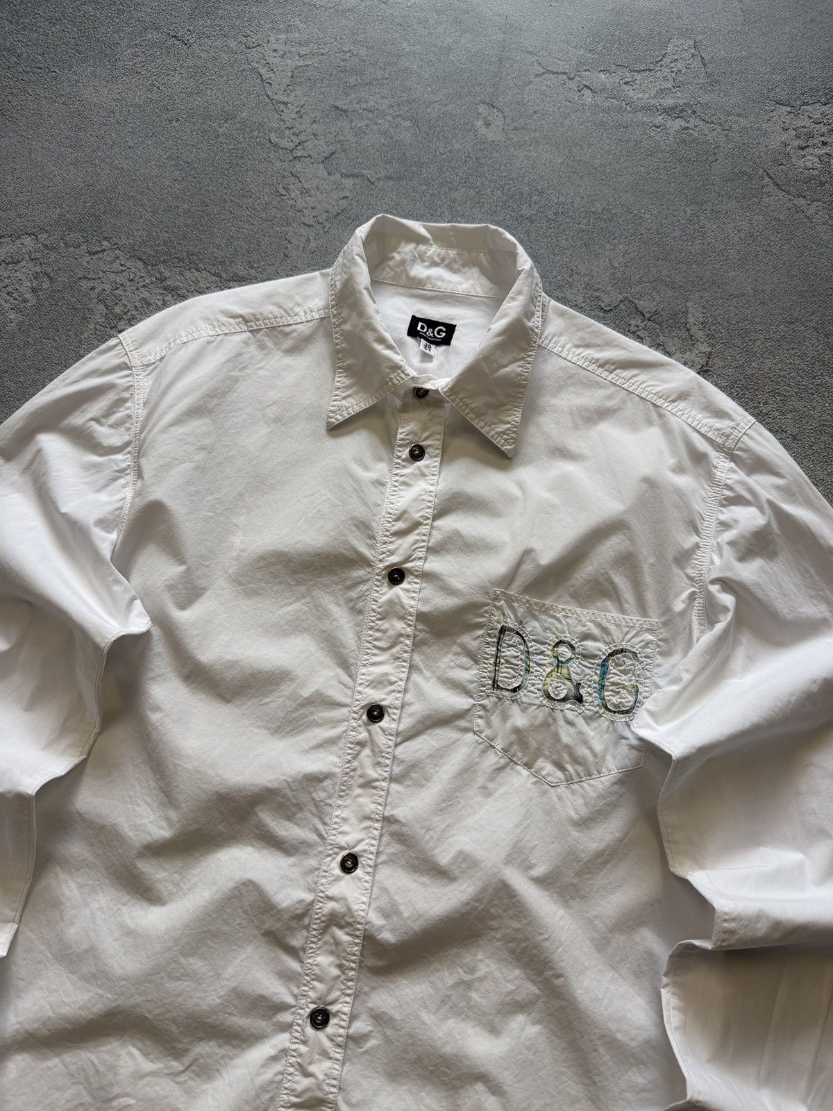 Dolce & Gabbana Dolce & Gabbana Big Logo Shirt Button Ups Vintage Size US L / EU 52-54 / 3 - 2 Thumbnail