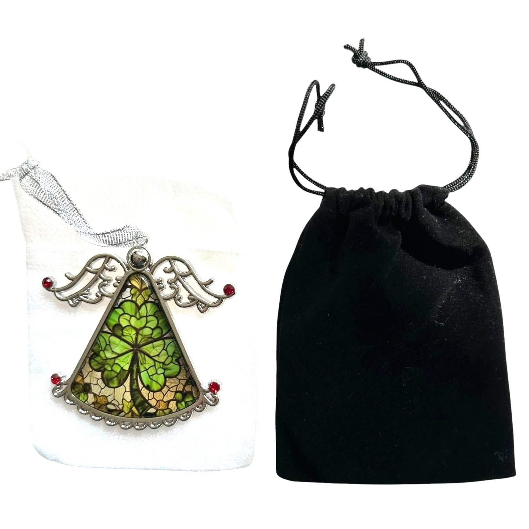Handmade Shamrock Angel Christmas Ornament New Celtic Glass Savannah Size ONE SIZE - 10 Thumbnail