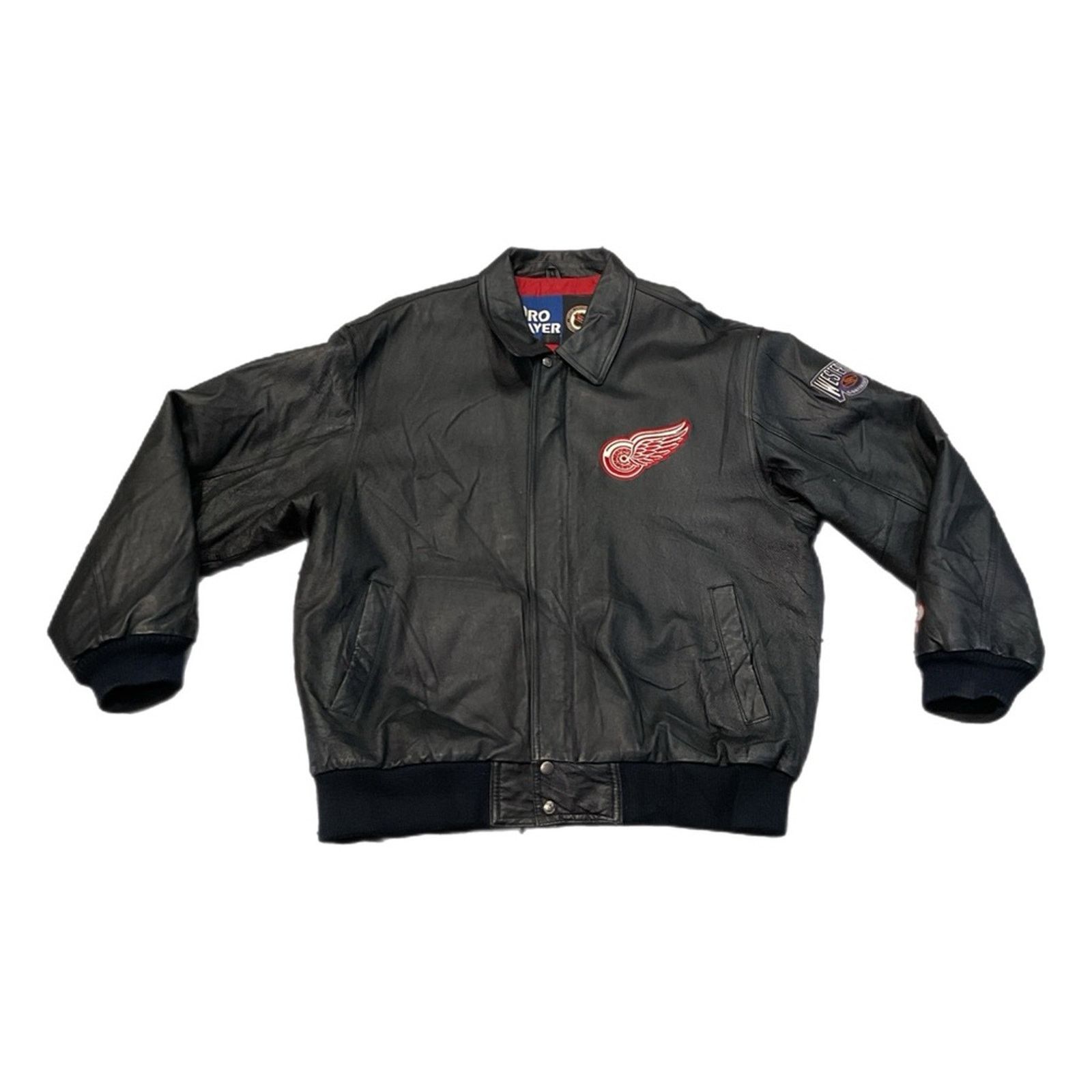 Pro Player Vintage 90’s Pro Player Red Wings Leather Jacket Size US L / EU 52-54 / 3 - 1 Thumbnail