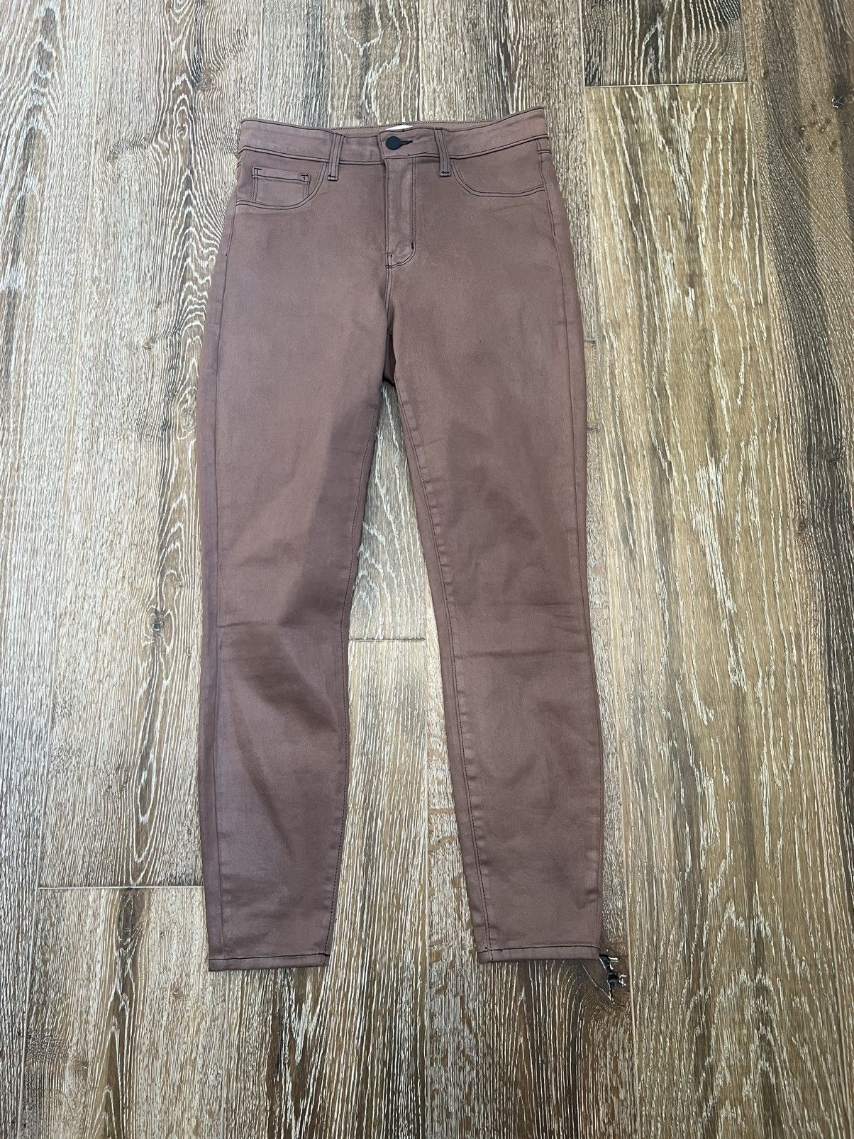 L'AGENCE L'Agence Coated Margot High Rise Skinny Jeans Nutmeg Size 27" / US 4 / IT 40 - 1 Thumbnail