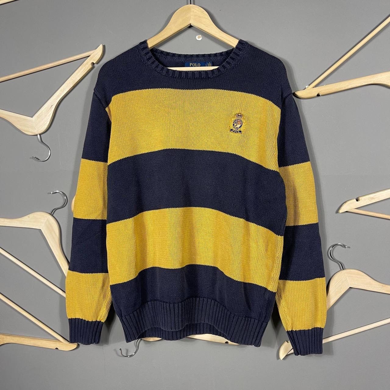 Polo Ralph Lauren Polo Ralph Lauren Vintage Crest Rugby Knit Sweater Size US L / EU 52-54 / 3 - 2 Thumbnail