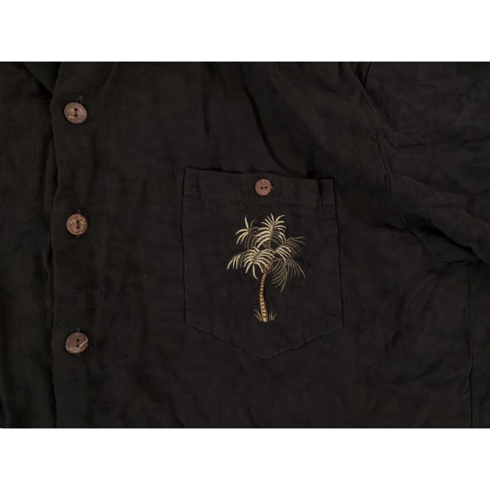 Vintage Kalaheo Hawaiian Shirt Black Embroidered Palm Trees Beach Rayon Mens L Classic Button-Up Short Sleeve Shirt Size US L / EU 52-54 / 3 - 2 Thumbnail