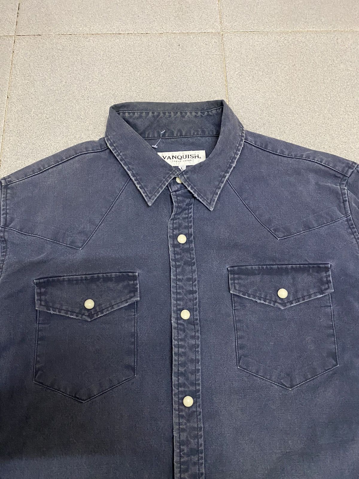 Japanese Brand × Vanquish × Vintage Offer‼️Vintage Vanquish Tokyo Denim Longsleeve Shirt Size US L / EU 52-54 / 3 - 2 Thumbnail