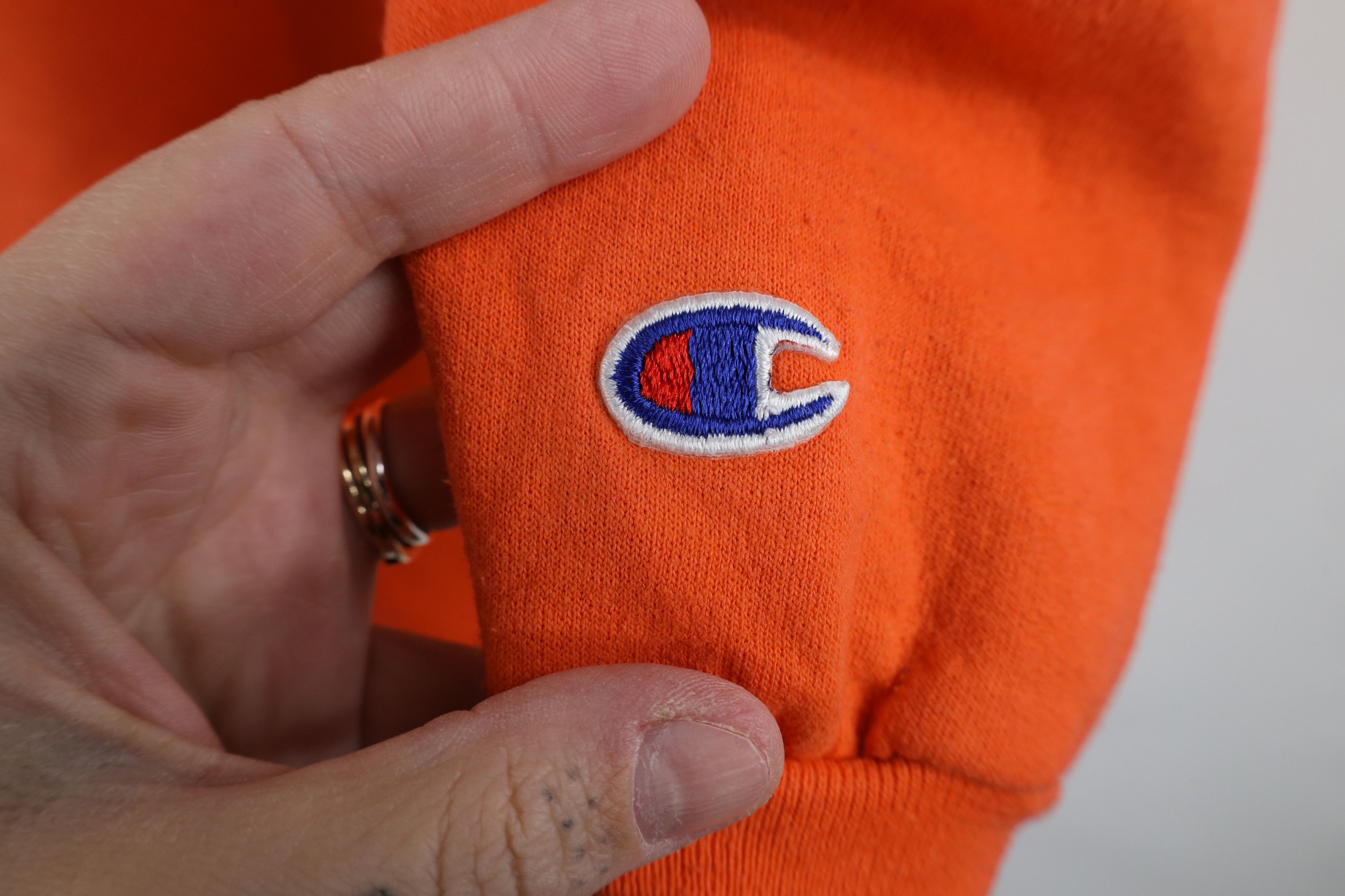 Champion × Vintage Vintage 90s Champion Anderson University Sweatshirt Orange Size US M / EU 48-50 / 2 - 4 Thumbnail
