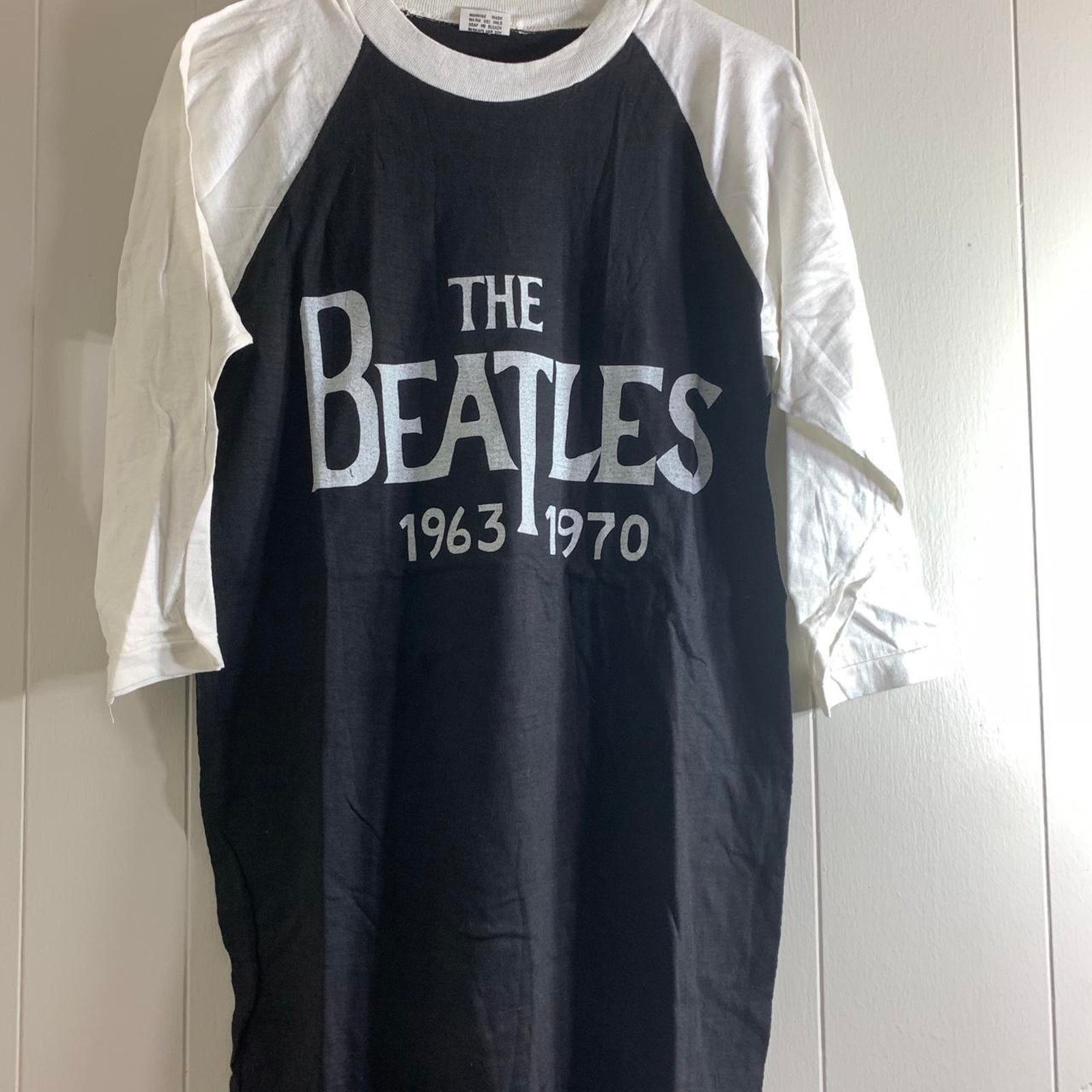 Vintage 1980 BEATLES JOHN LENNON Memorial baseball jersey tee shirt Size US XL / EU 56 / 4 - 3 Thumbnail