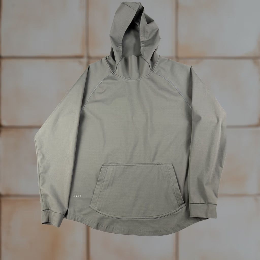 Vintage BYLT Elite Drop Cut Hoodie Men L Gray Long Sleeve Pullover Performance Gym & Training Hiking Running Sports Size US L / EU 52-54 / 3 - 1 Thumbnail