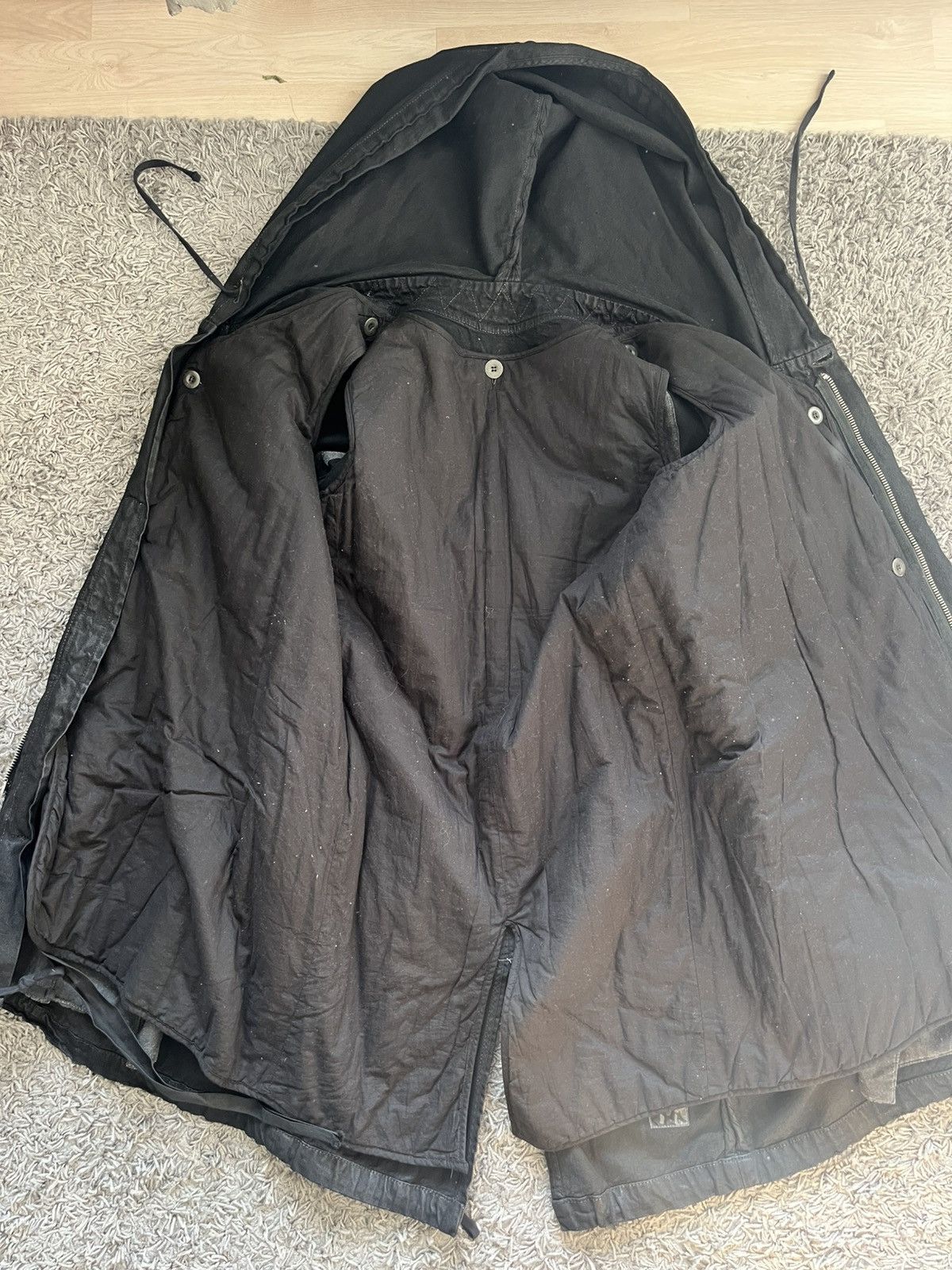 Rick Owens Drkshdw Rick Owens Waxed Denim Parka Size US S / EU 44-46 / 1 - 3 Thumbnail
