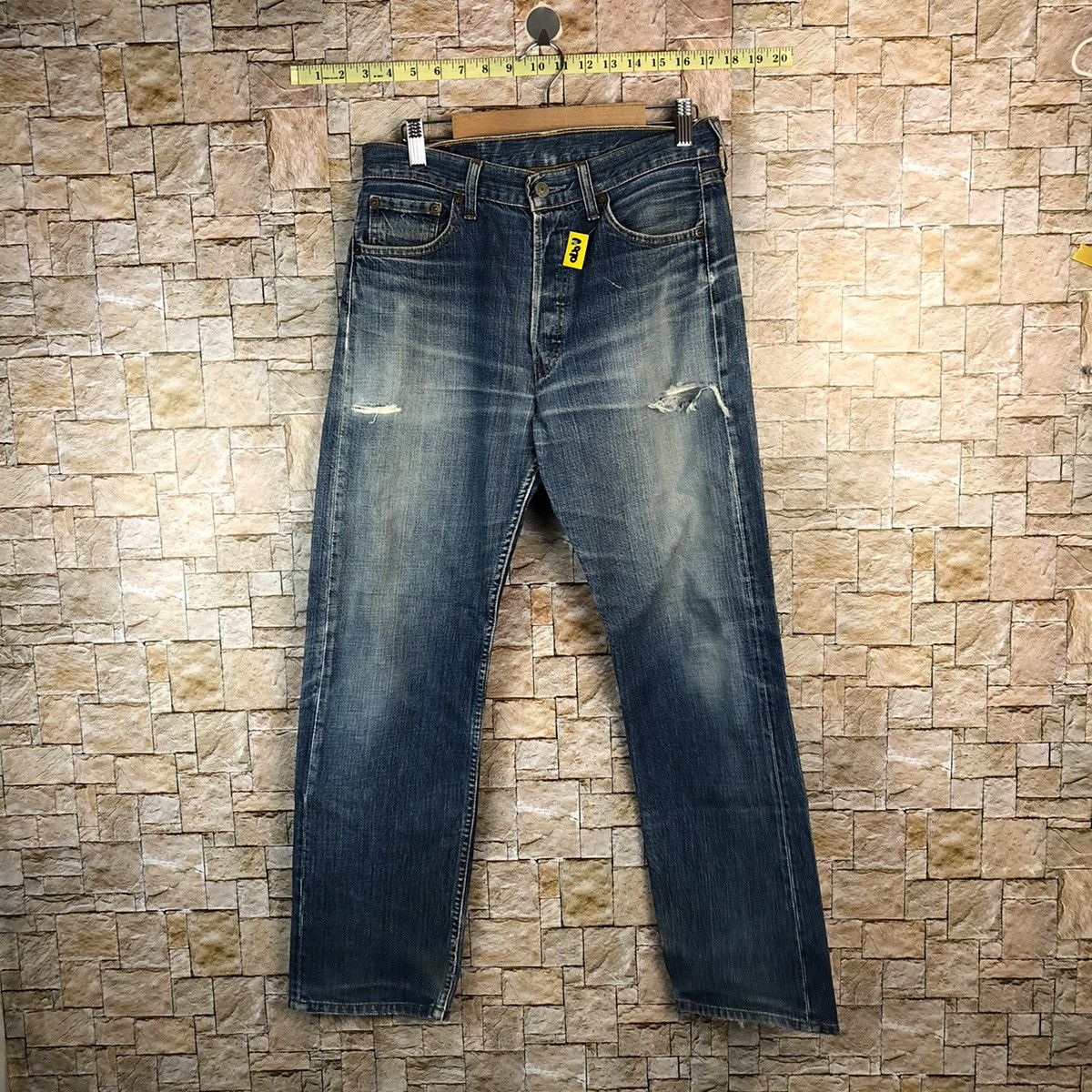 Levi's 501 Levis Blue Distressed Denim Pants #A970 Size US 30 / EU 46 - 1 Thumbnail