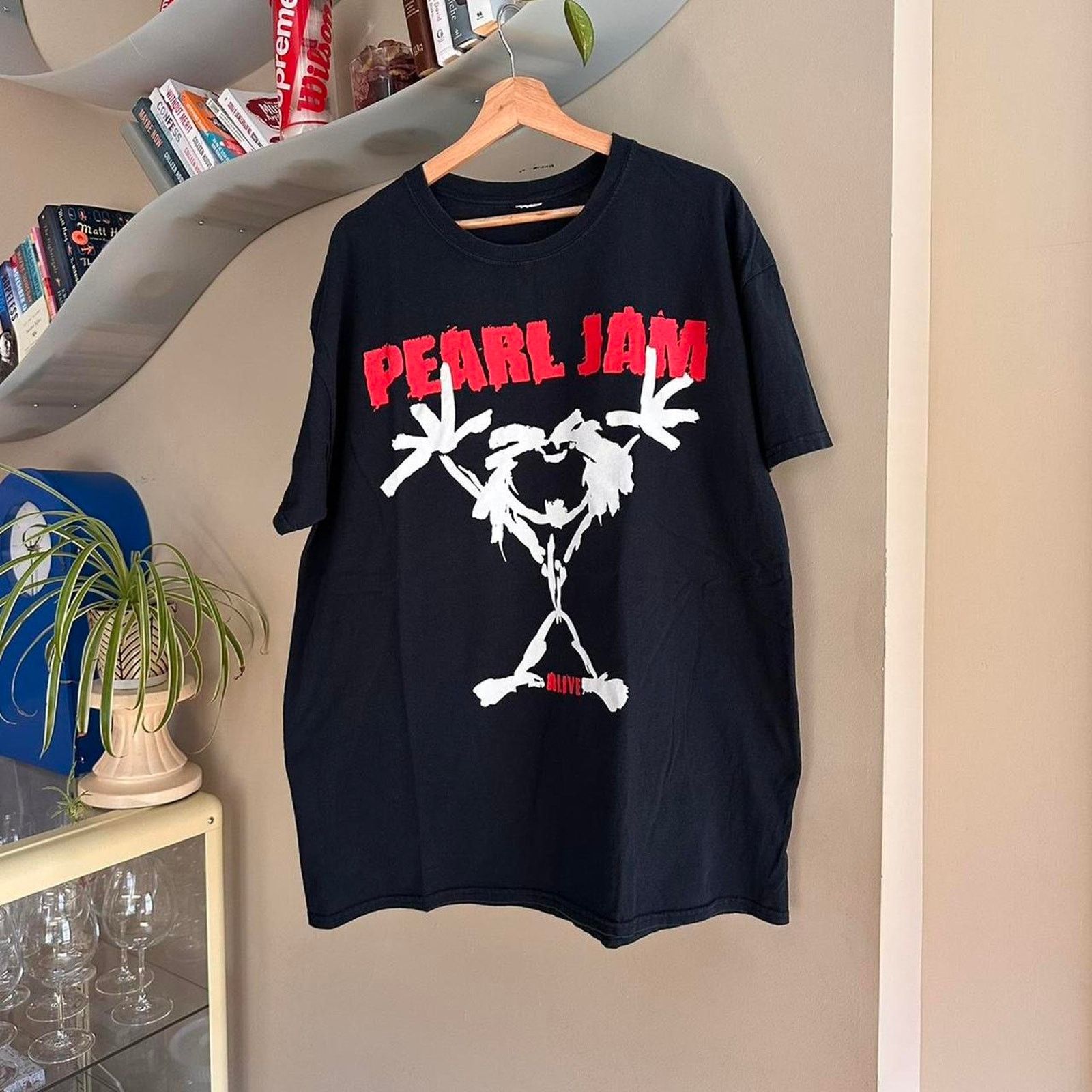 Band Tees × Vintage Vintage Black Pearl Jam Band Shirt Size US XL / EU 56 / 4 - 1 Thumbnail