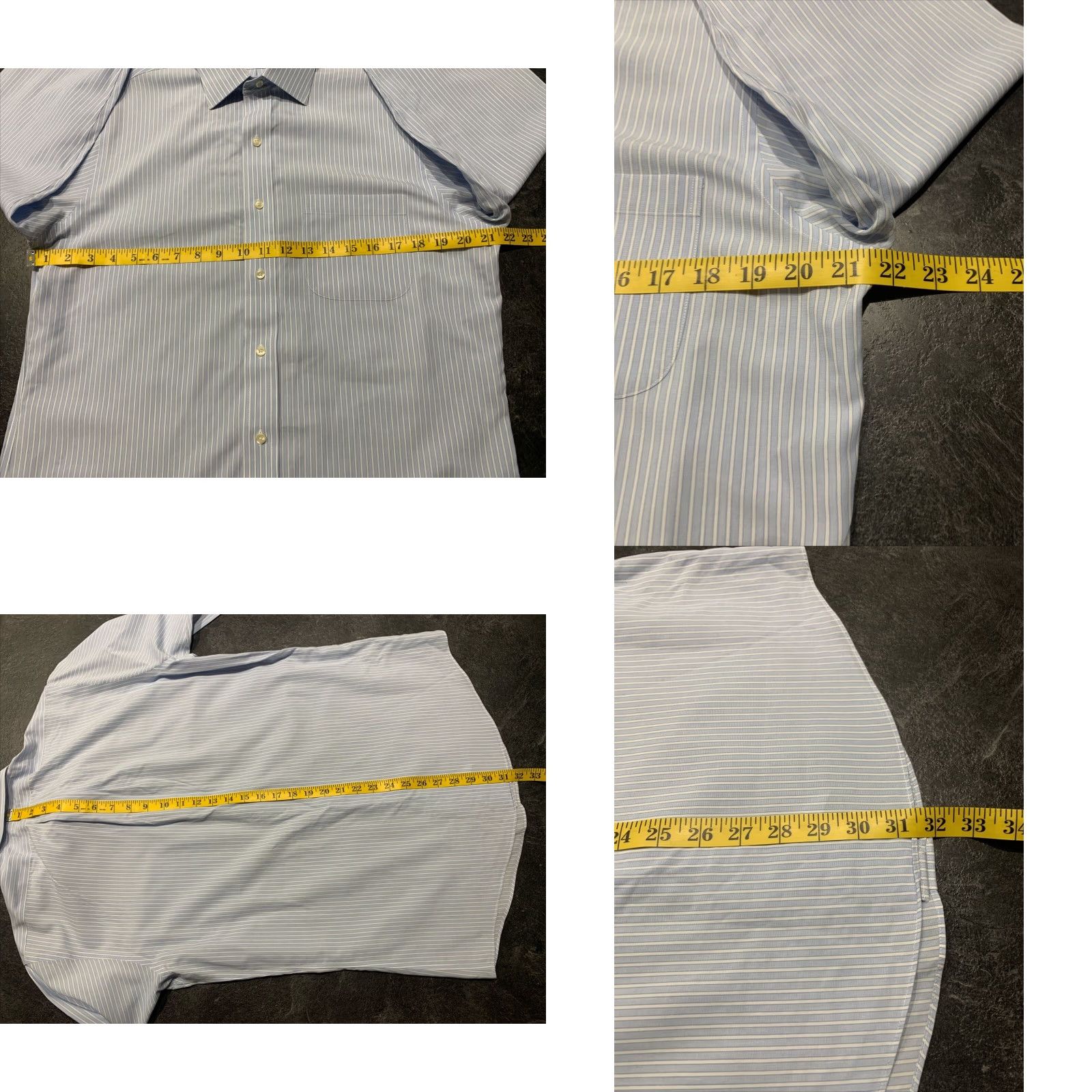Brooks Brothers VINTAGE Brooks Brothers Dress Shirt Men 15.5 Slim Fit Long Sleeve Button-Front Blue White Stripe Cotton Size 40R - 8 Thumbnail