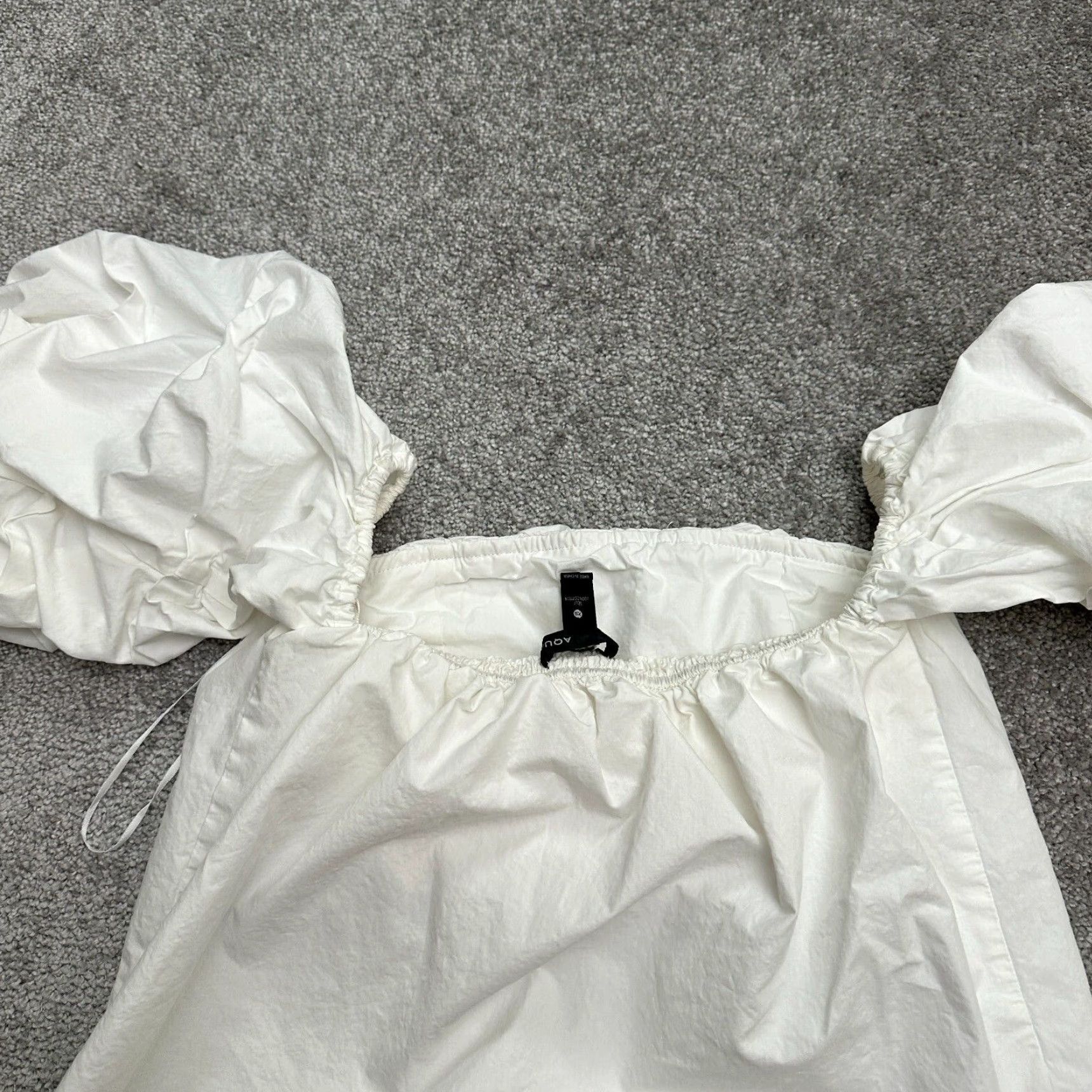 AQUA Aqua Off Shoulder Balloon Sleeve Blouse Womens XS White Casual Beach Outdoor Size XS / US 0-2 / IT 36-38 - 3 Thumbnail