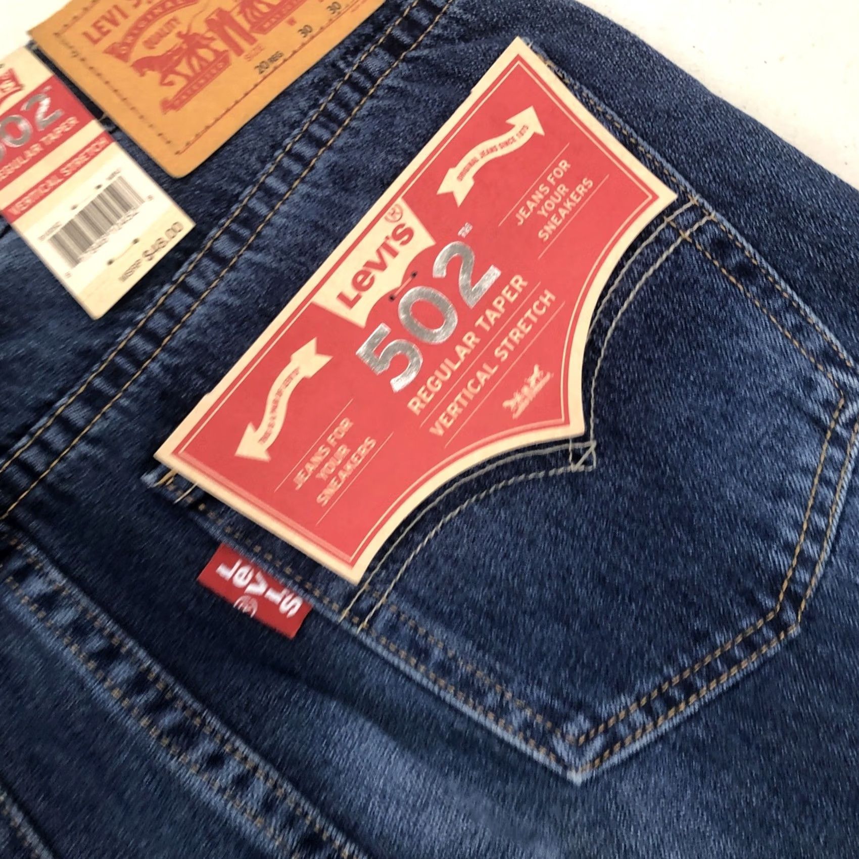 Levi's Levi's 502 Taper Stretch Jeans Men 30x30 Denim Jeans for Sneakers NWT Blue Regular Rise Mid 10" 30 Inseam 5-Pocket Logo Pantswear Casual Mens Size US 30 / EU 46 - 3 Thumbnail
