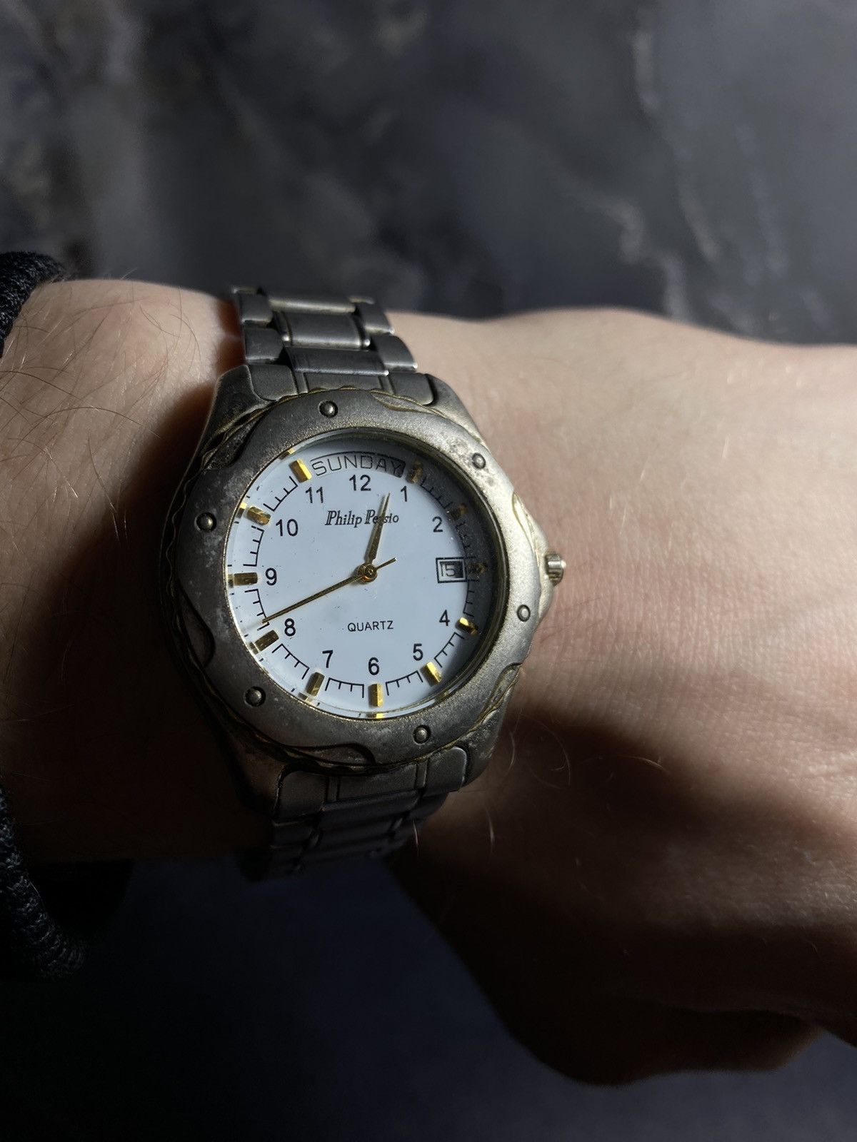 Japanese Brand Philip Persio Quartz Watch Day-Date Stainless Steel Vintage Size ONE SIZE - 3 Thumbnail