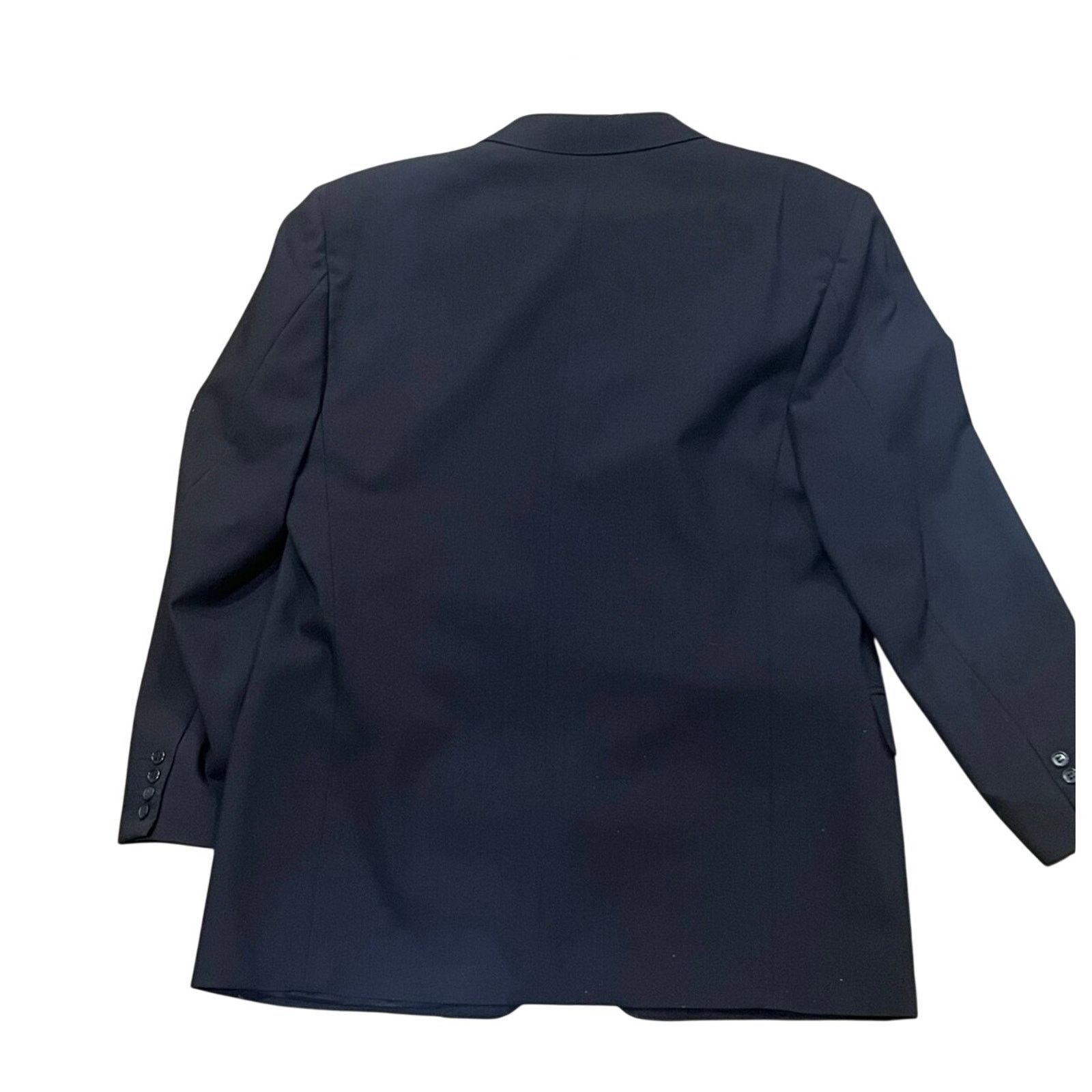 Canali Canali Suit 44R 38x32 Black Wool Italy Designer Mens 2 Piece Size 44R - 2 Thumbnail