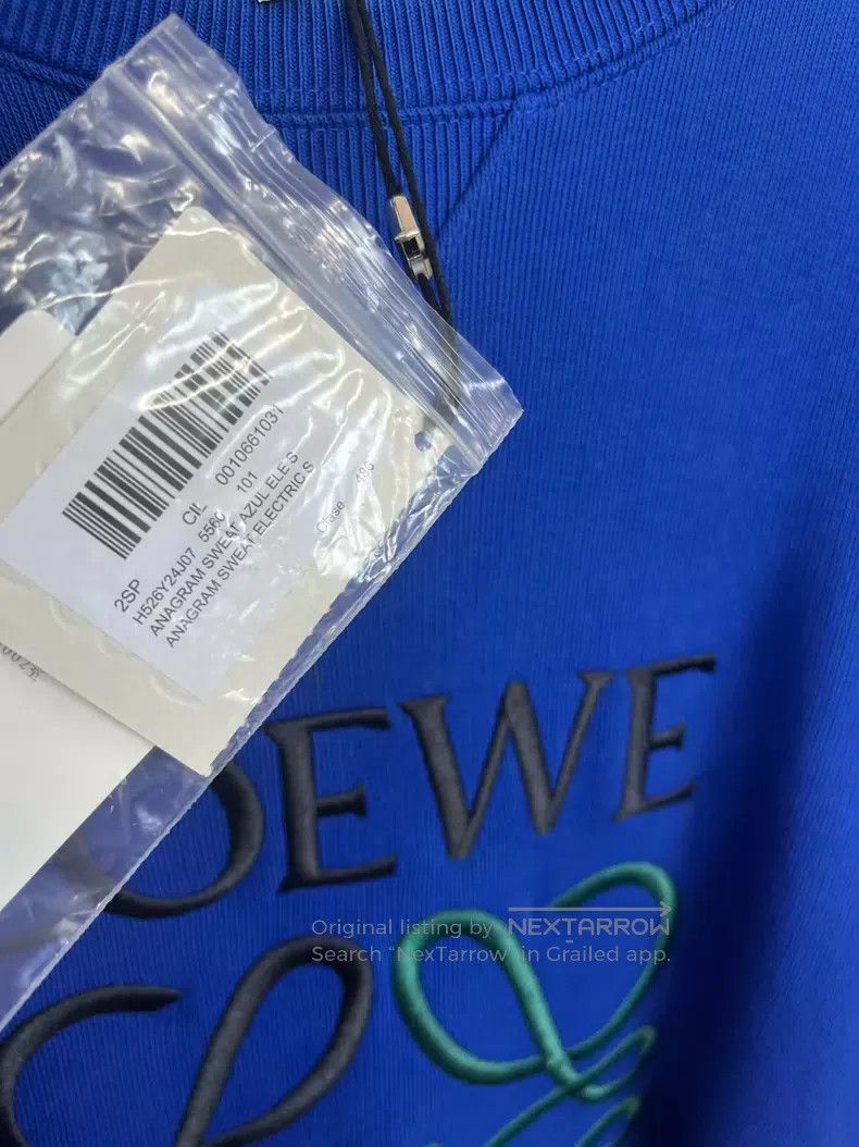 Loewe Loewe Blue Embroidered Letter Logo Sweatshirt Size S / US 4 / IT 40 - 3 Thumbnail