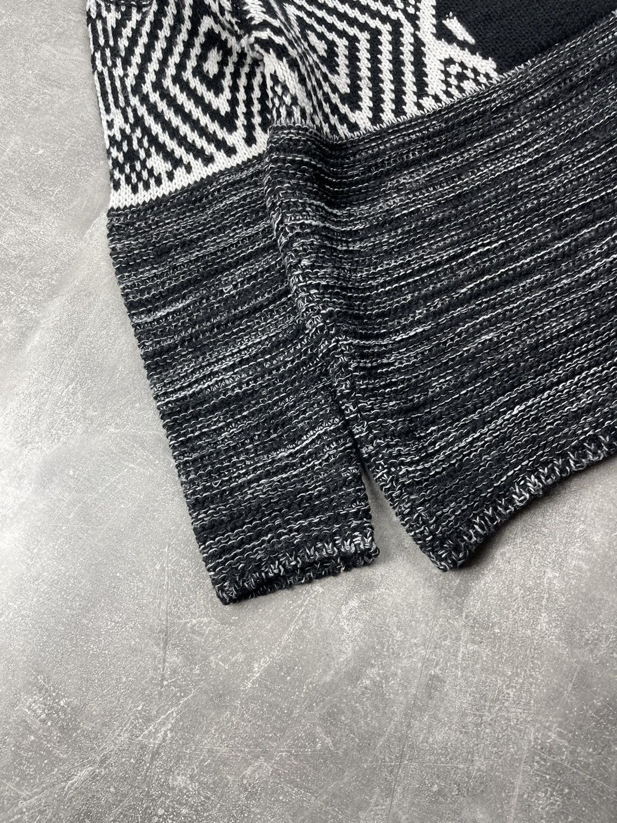 Diesel Diesel Knit Wool Sweater Geometric Pattern Black White Size US L / EU 52-54 / 3 - 3 Thumbnail