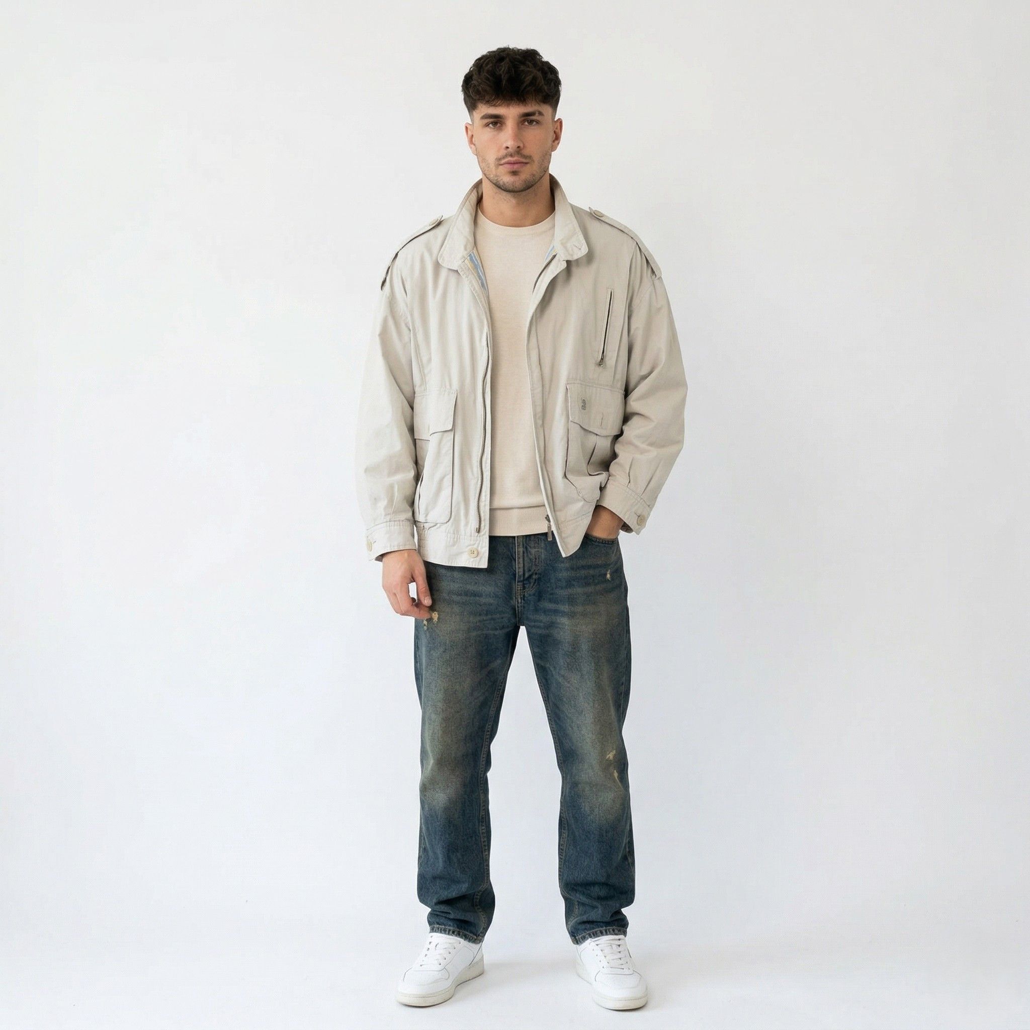 Bugatti Bugatti Sport Men 48 S Bomber Jacket Beige 5942 Size US S / EU 44-46 / 1 - 1 Thumbnail