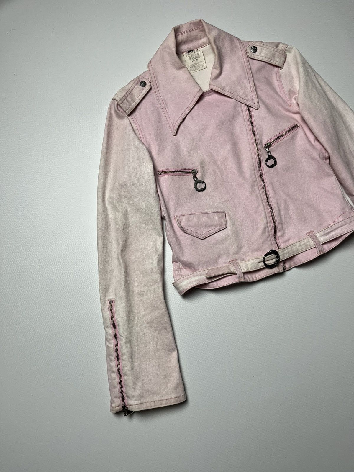 Just Cavalli Vintage Just Cavalli Pink Moto Jacket Size S / US 4 / IT 40 - 2 Thumbnail